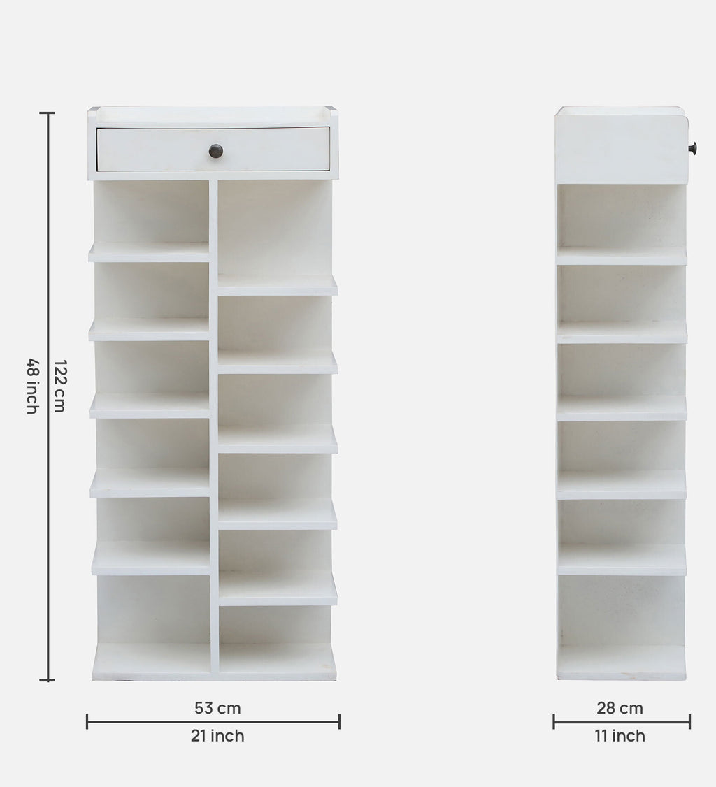 Ladria Shoe Rack in Warm White Finish,