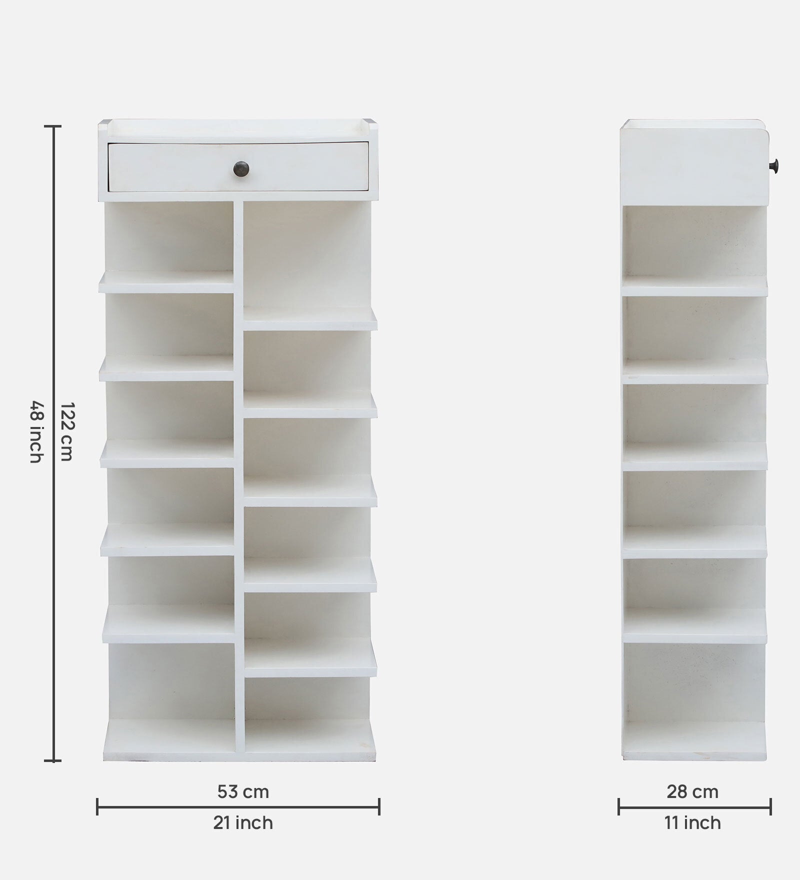 Ladria Shoe Rack in Warm White Finish,