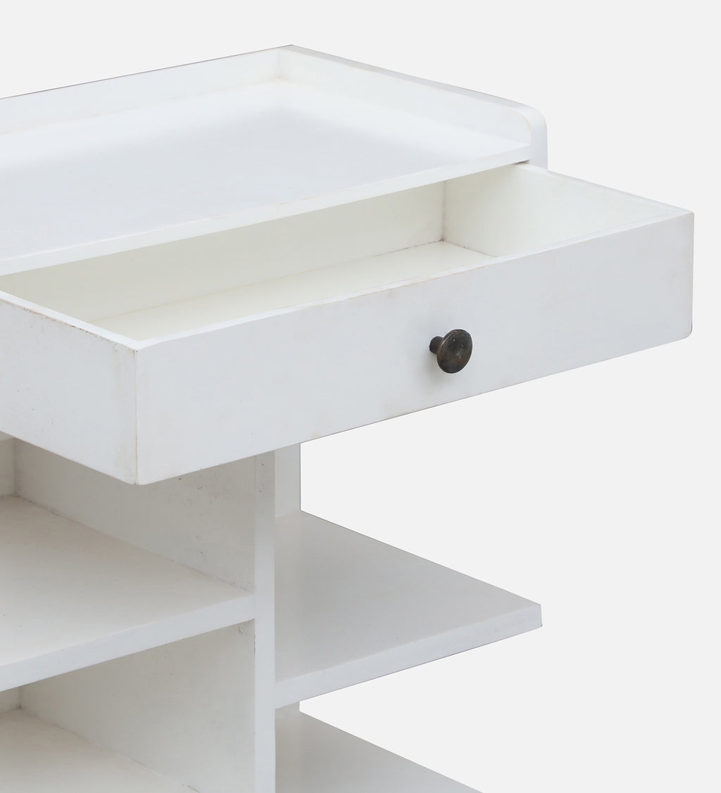 Ladria Shoe Rack in Warm White Finish,