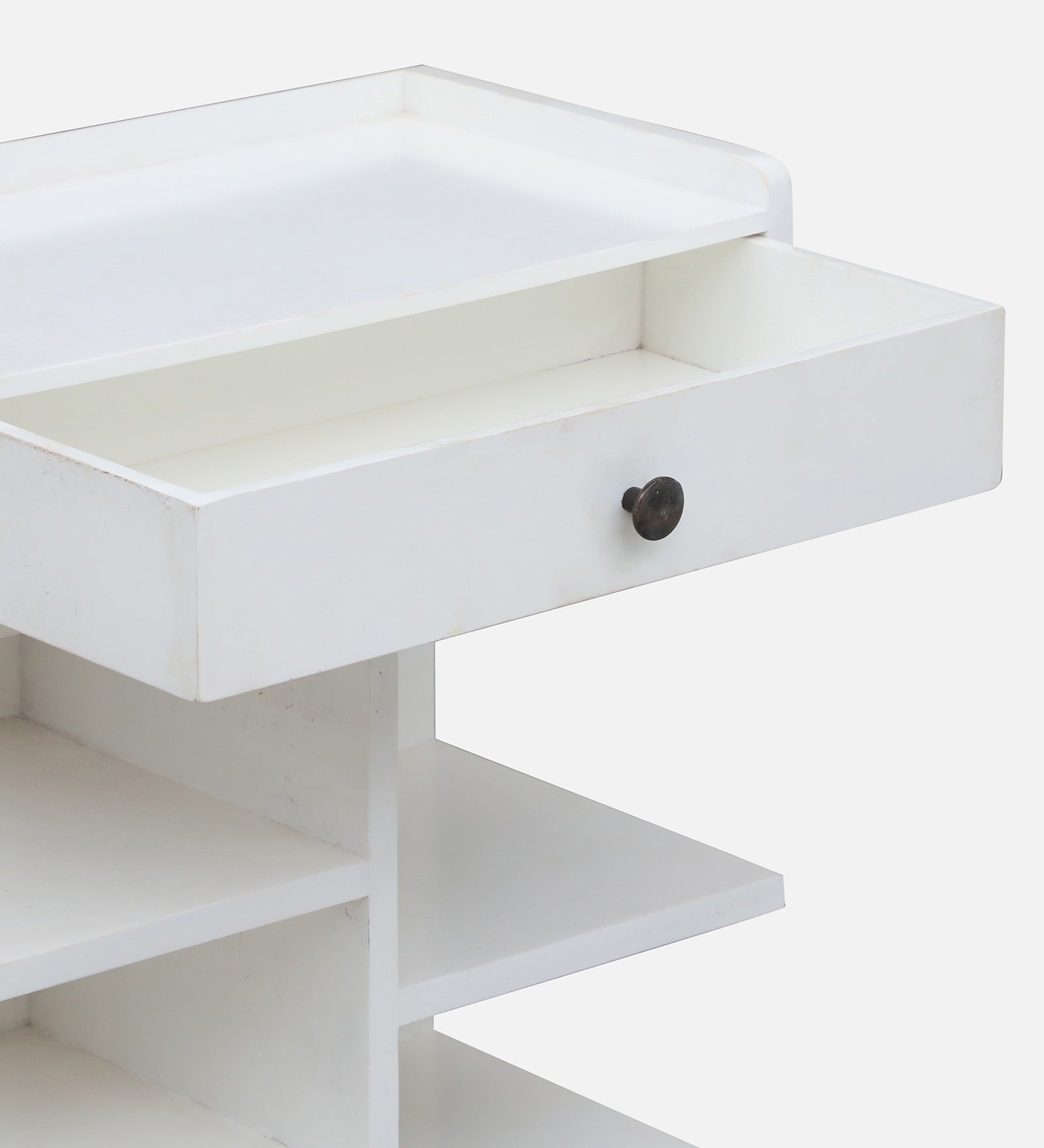 Ladria Shoe Rack in Warm White Finish,