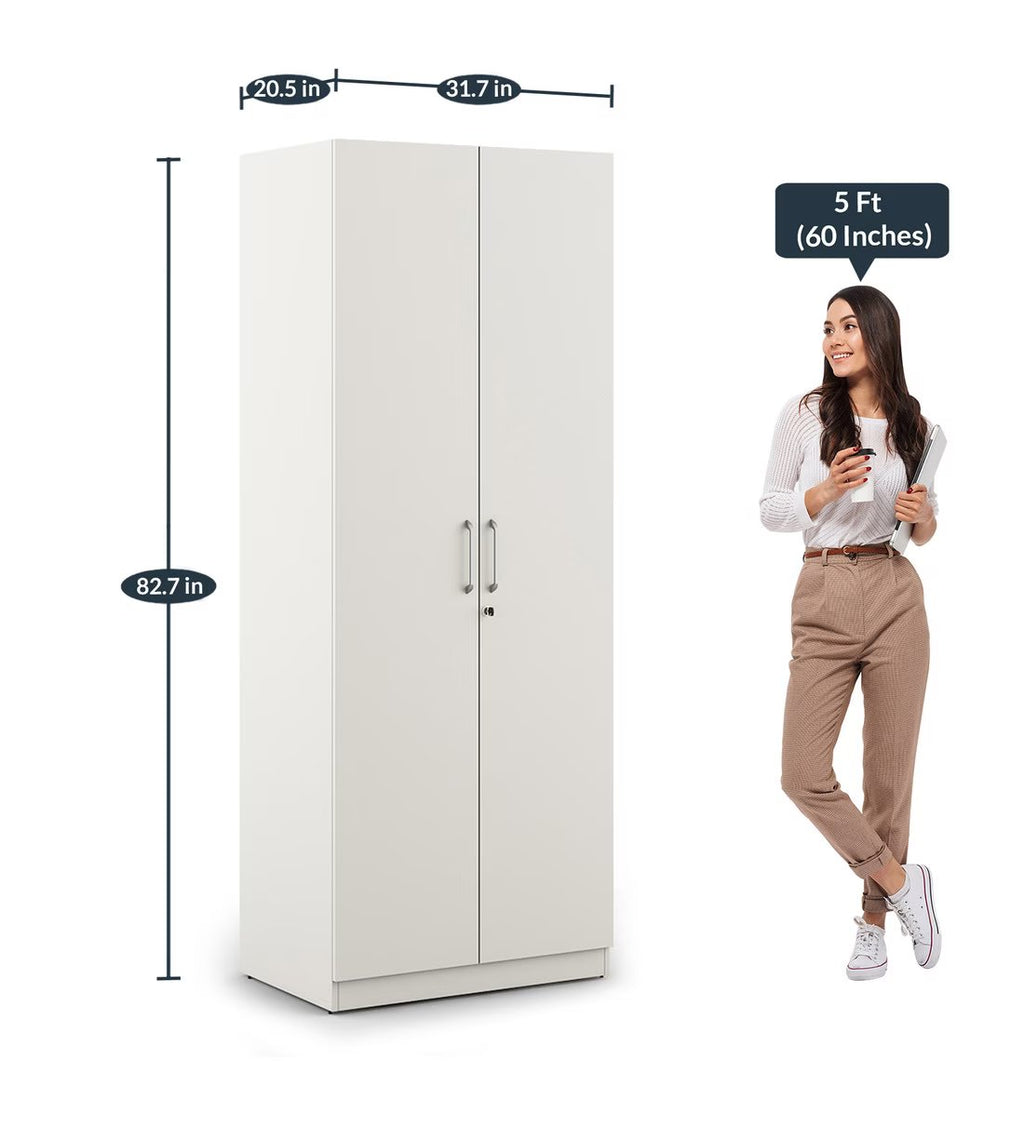 Ultima 2 Door Wardrobe in Frosty White Finish