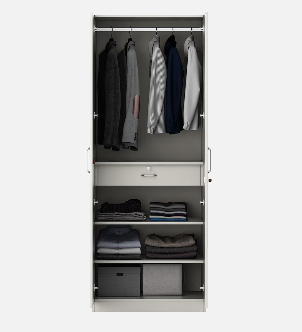 Ultima 2 Door Wardrobe in Frosty White Finish