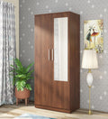 Regato Walnut Secure 2-Door Wardrobe with Reflect and Lock