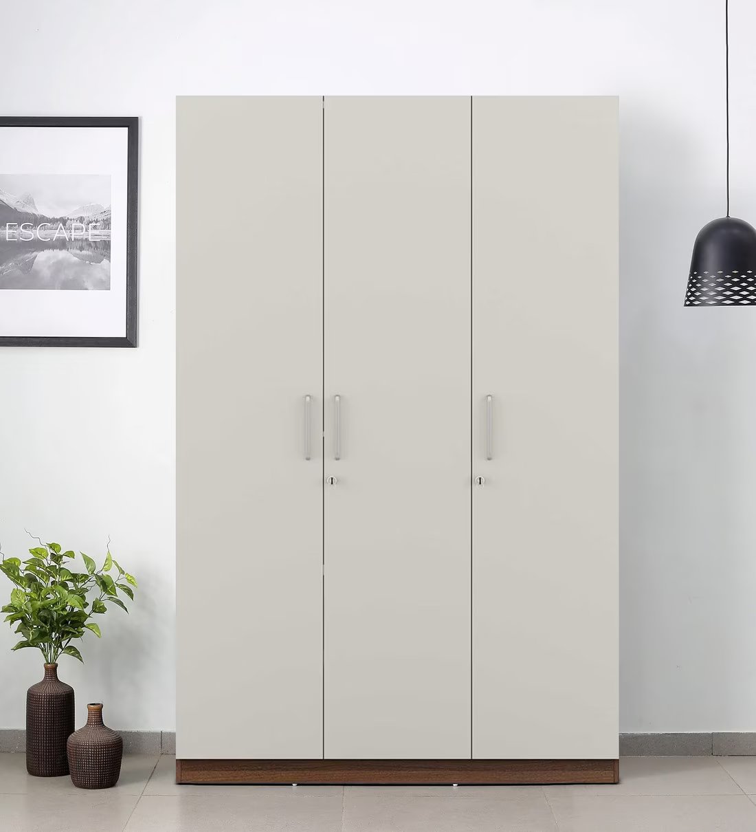 Ultima 3 Door Wardrobe in Frosty White Finish