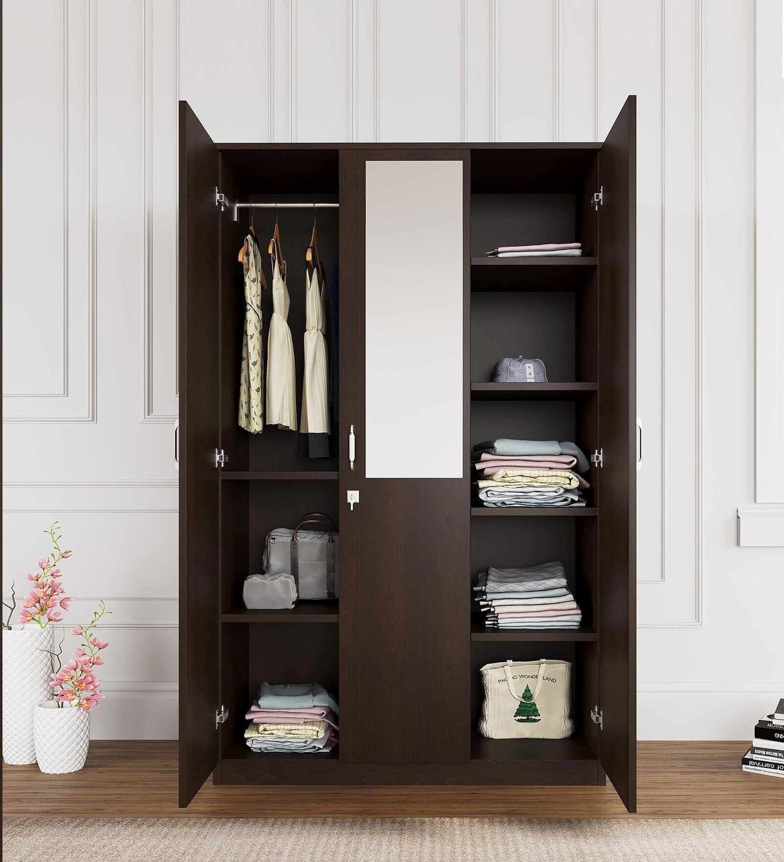 Ivory Fusion 3-Door Wenge Wardrobe