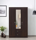 Choco Walnut Mirrorlux 3-Door Wardrobe