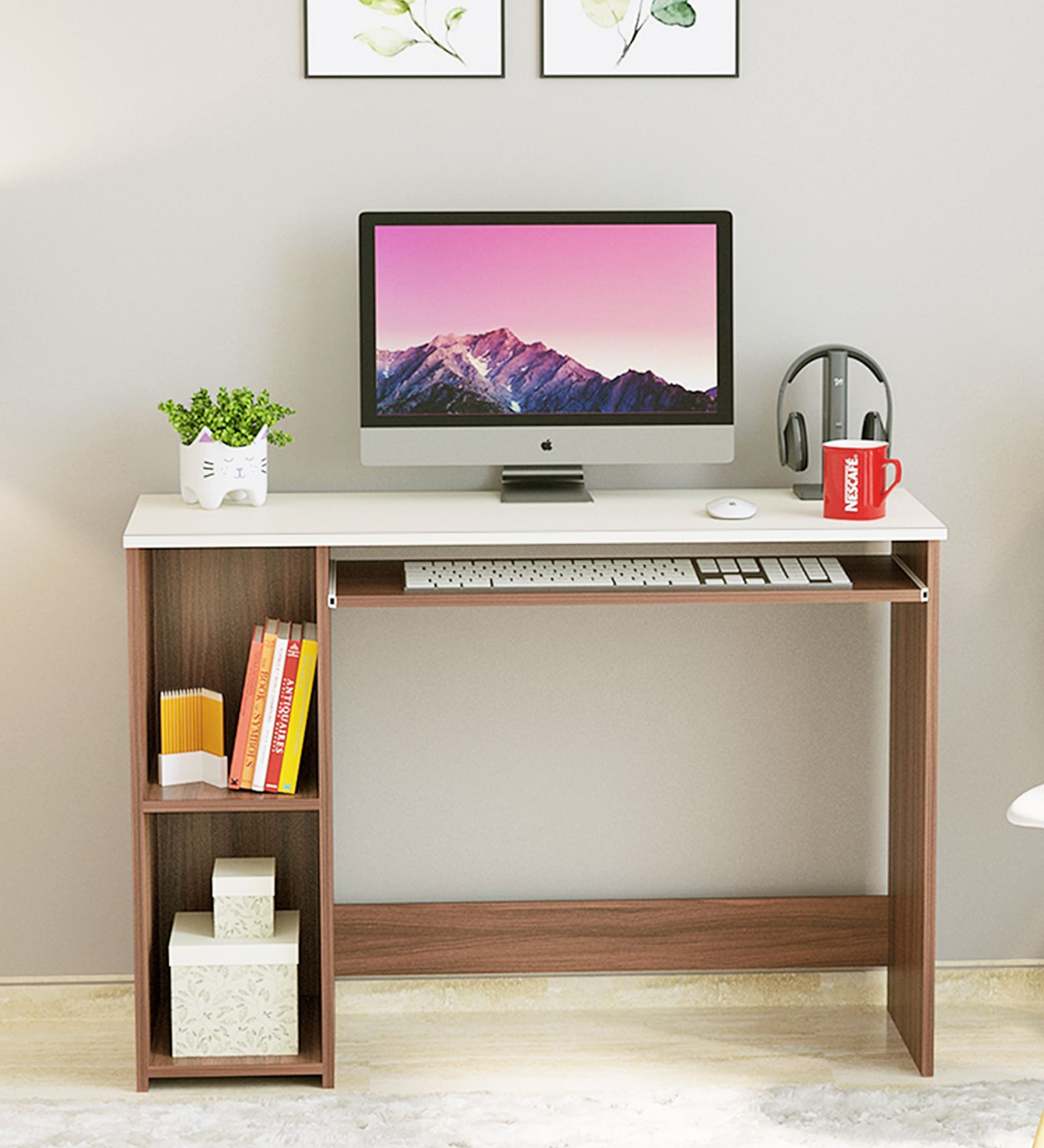 White Computer Workstation