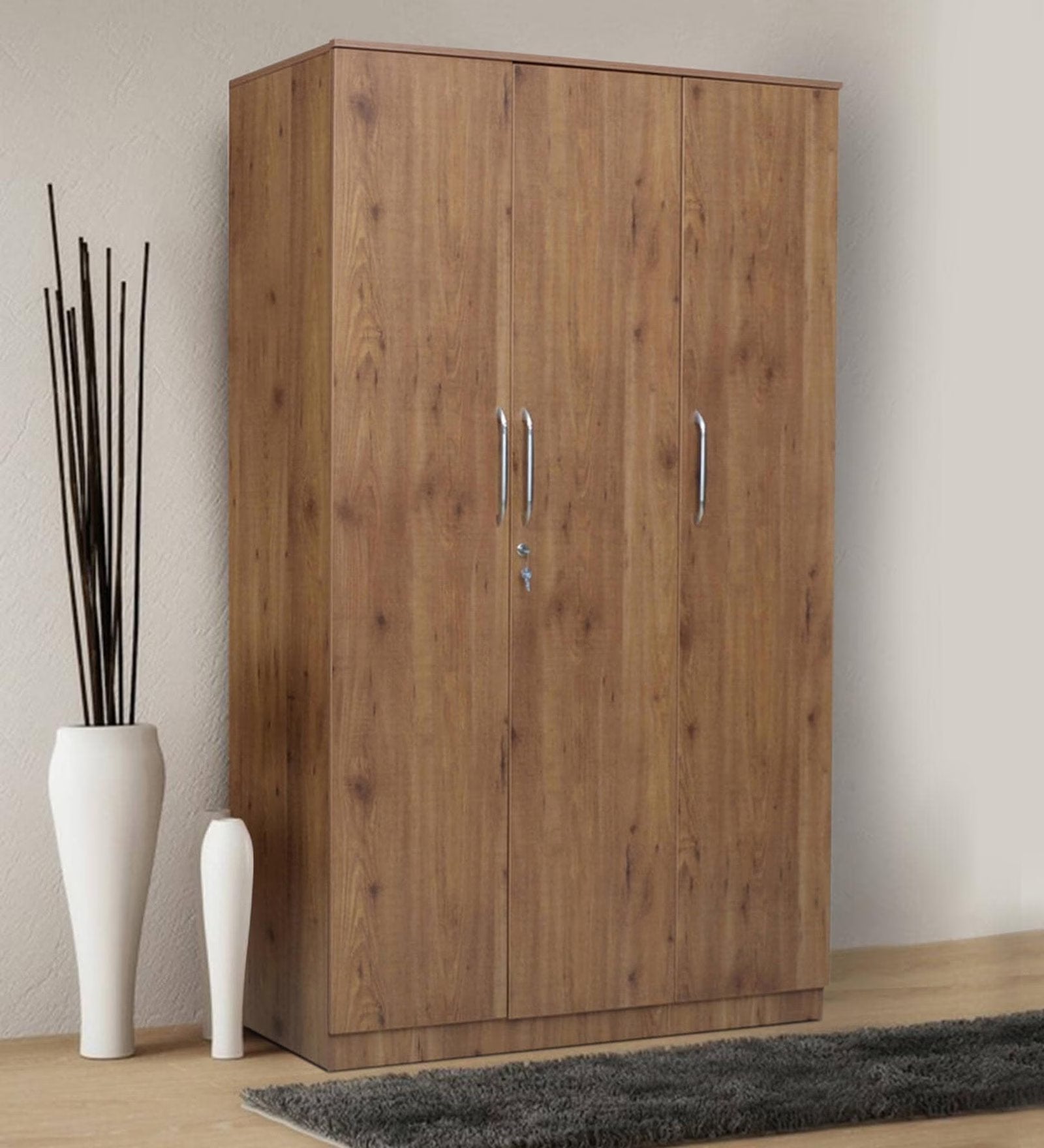 Knotty Woodland 3-Door Wardrobe