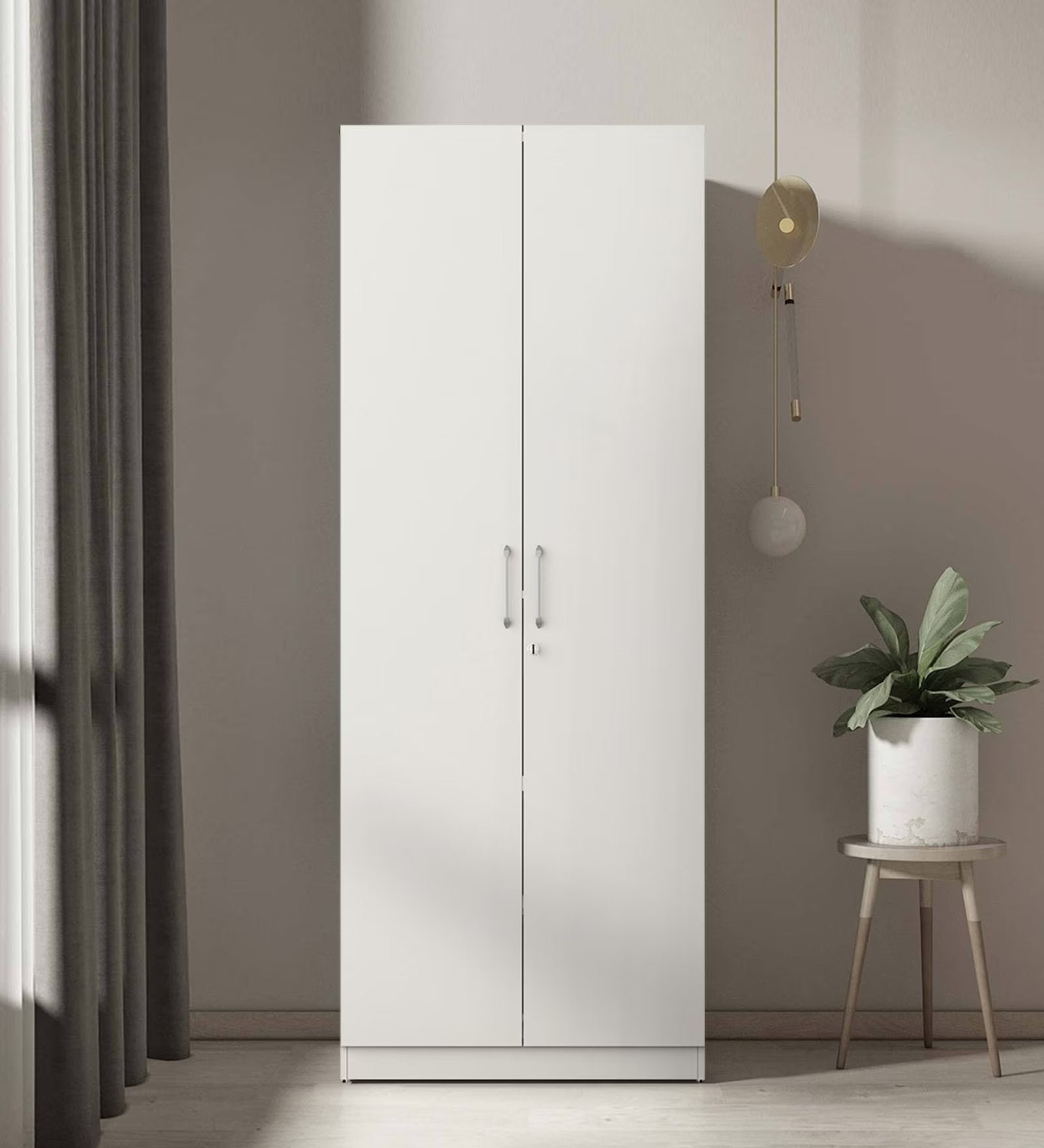 Ultima 2 Door Wardrobe in Frosty White Finish,