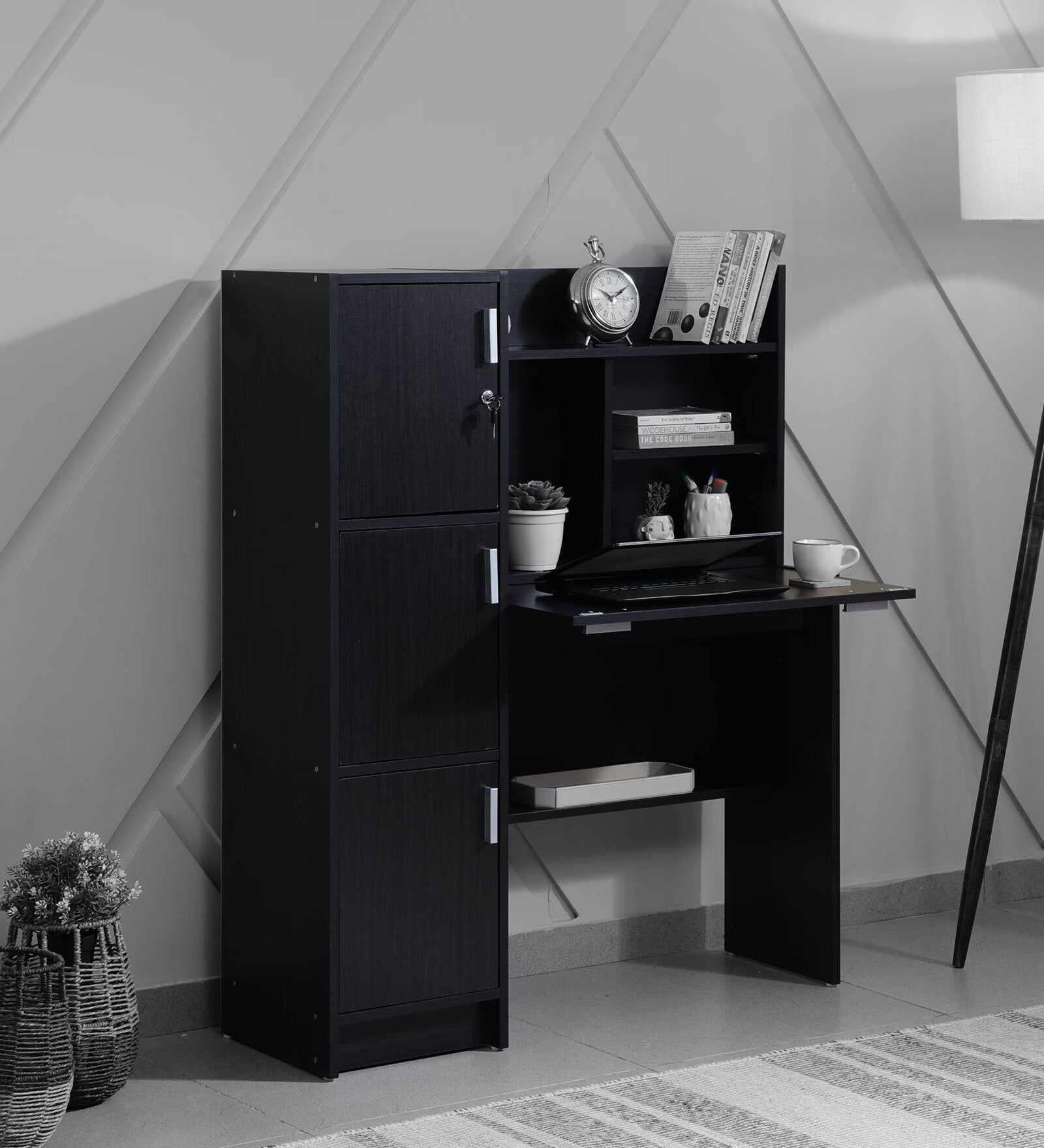Wenge Elegance Desk with Hutch