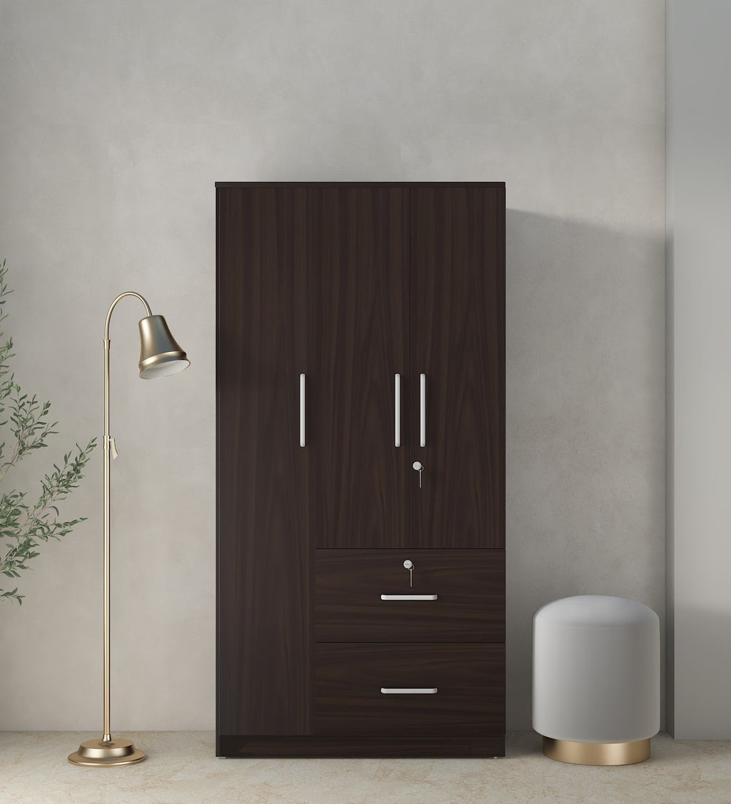 Urban Walnut Secure 3-Door Wardrobe