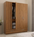 Natural Teak Lindenwood 4-Door Wardrobe