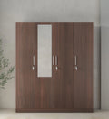 Regato Walnut Secure 4-Door Wardrobe with Reflect