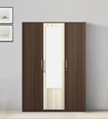 Dark Acacia Crescent 3-Door Wardrobe with Reflect