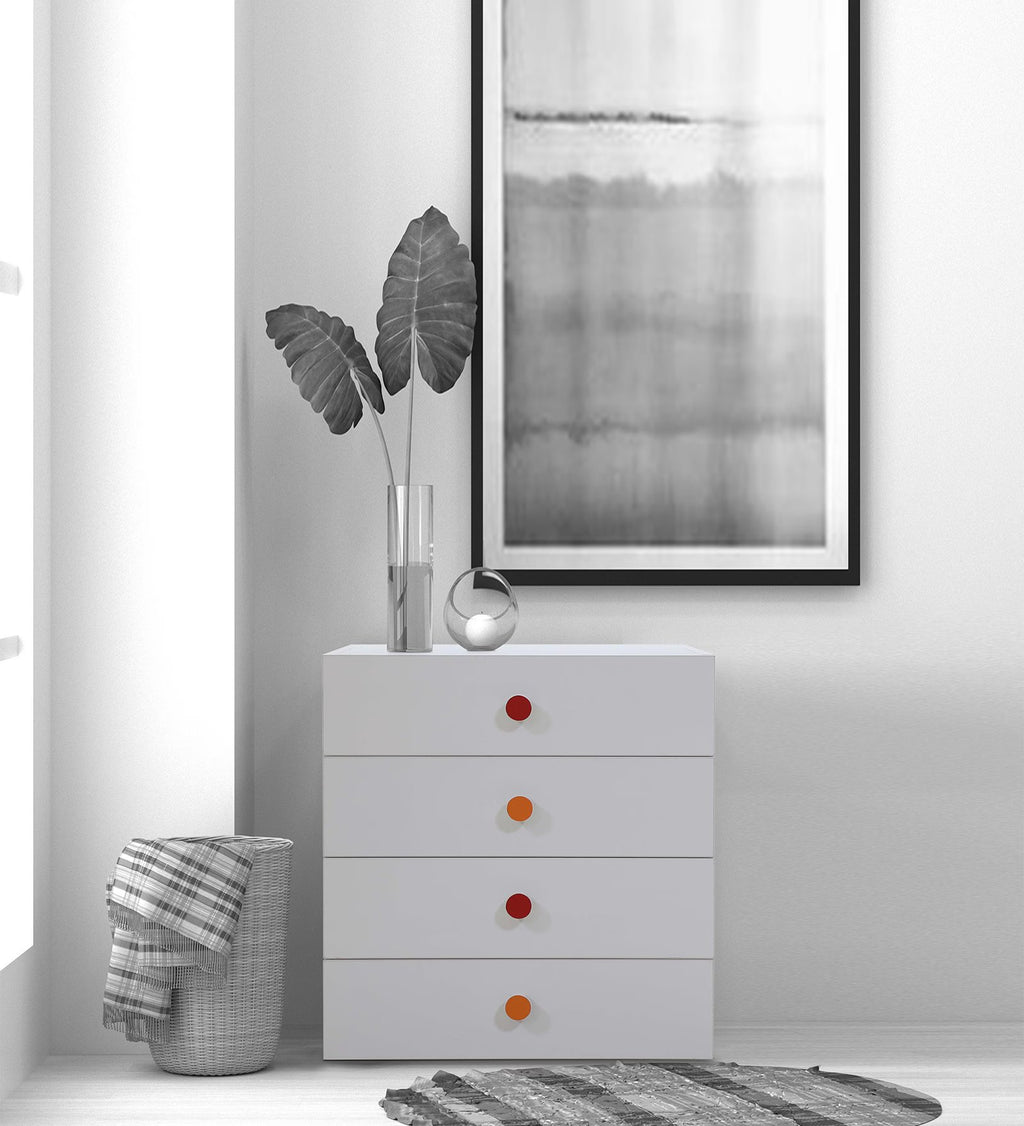 Storia Chest of Drawer in Frosty White Finish,