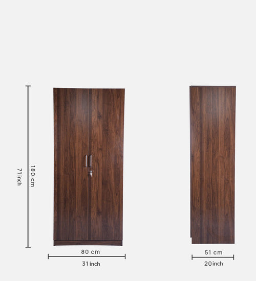 Columbian Walnut Retreat 2-Door Wardrobe