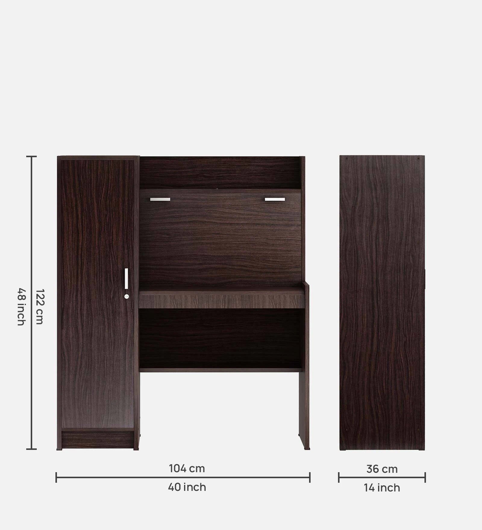 Dark Brown Elegance Desk with Hutch