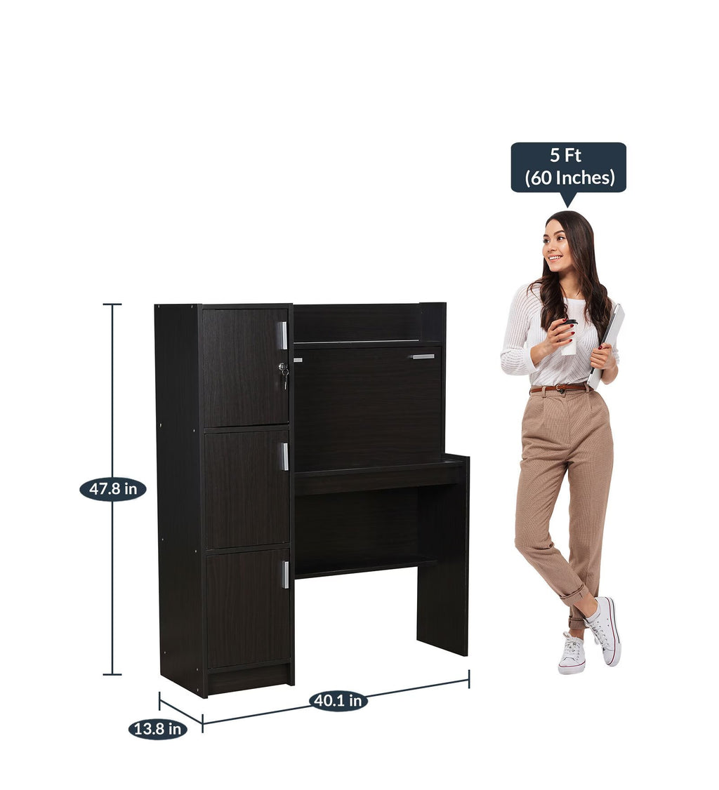 Wenge Elegance Desk with Hutch