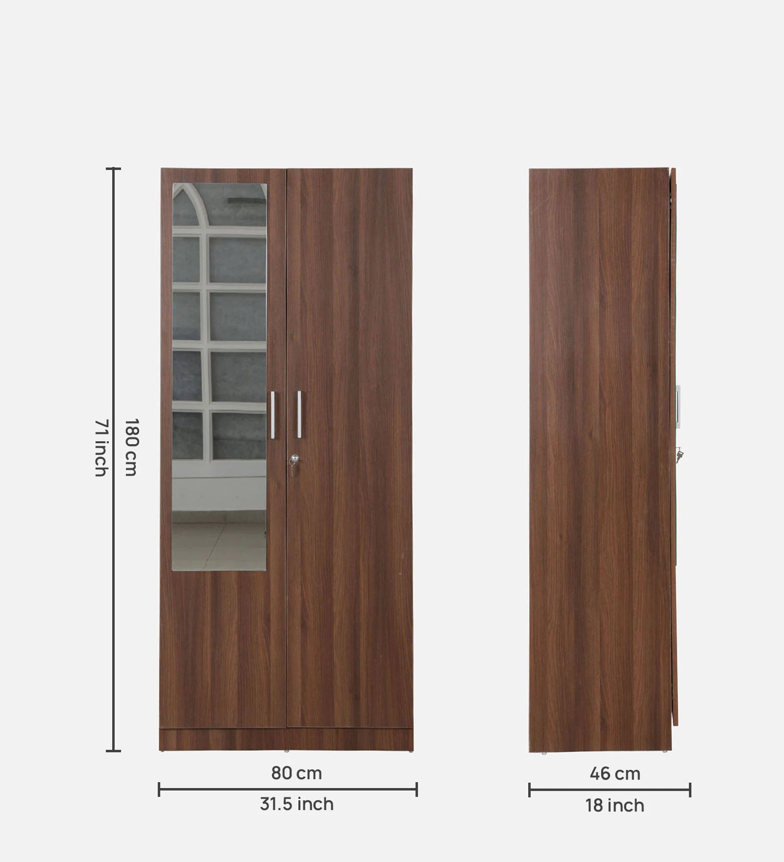 Acacia Moonlight 2-Door Wardrobe with Reflect