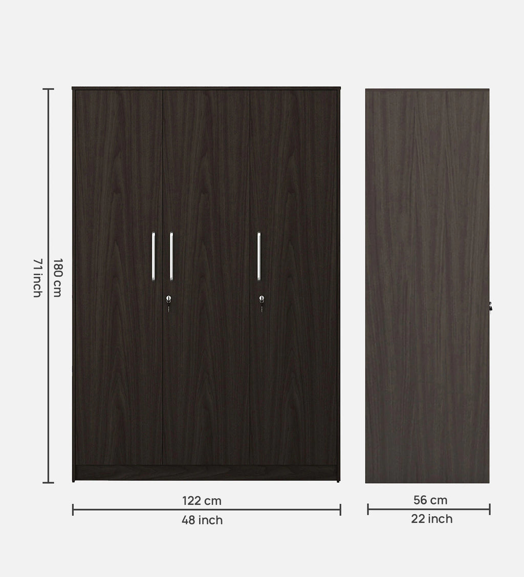 Wenge Secure 3-Door Wardrobe