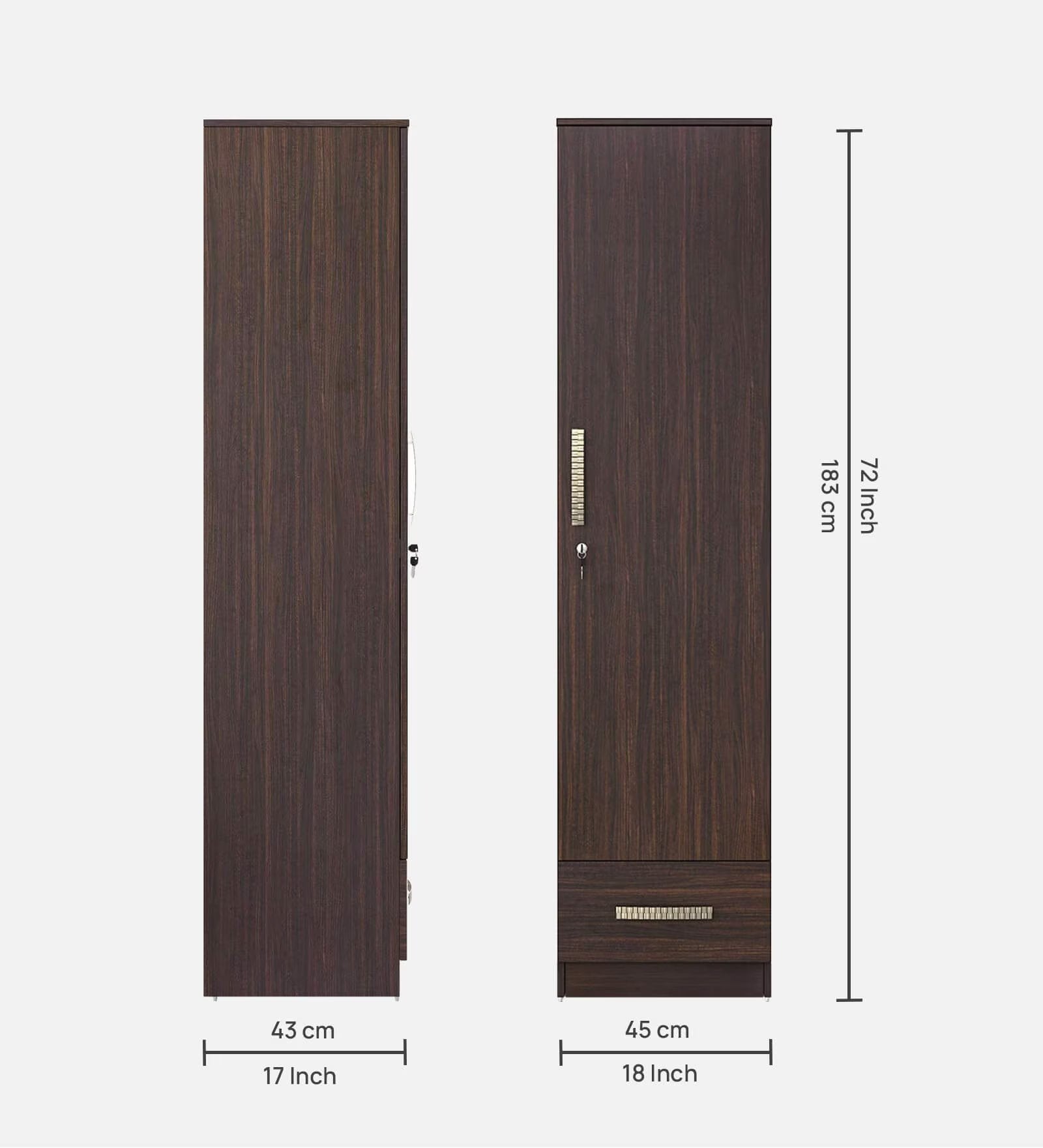 Choco Walnut Solo Wardrobe