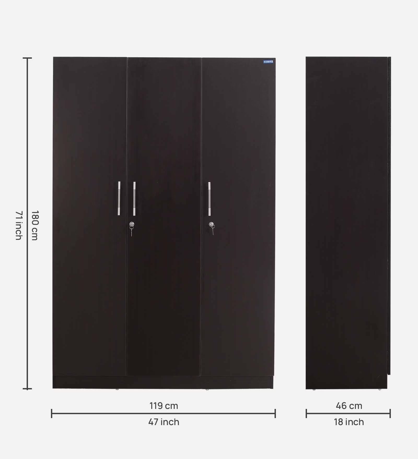 DarkGrain Essence 3-Door Wardrobe