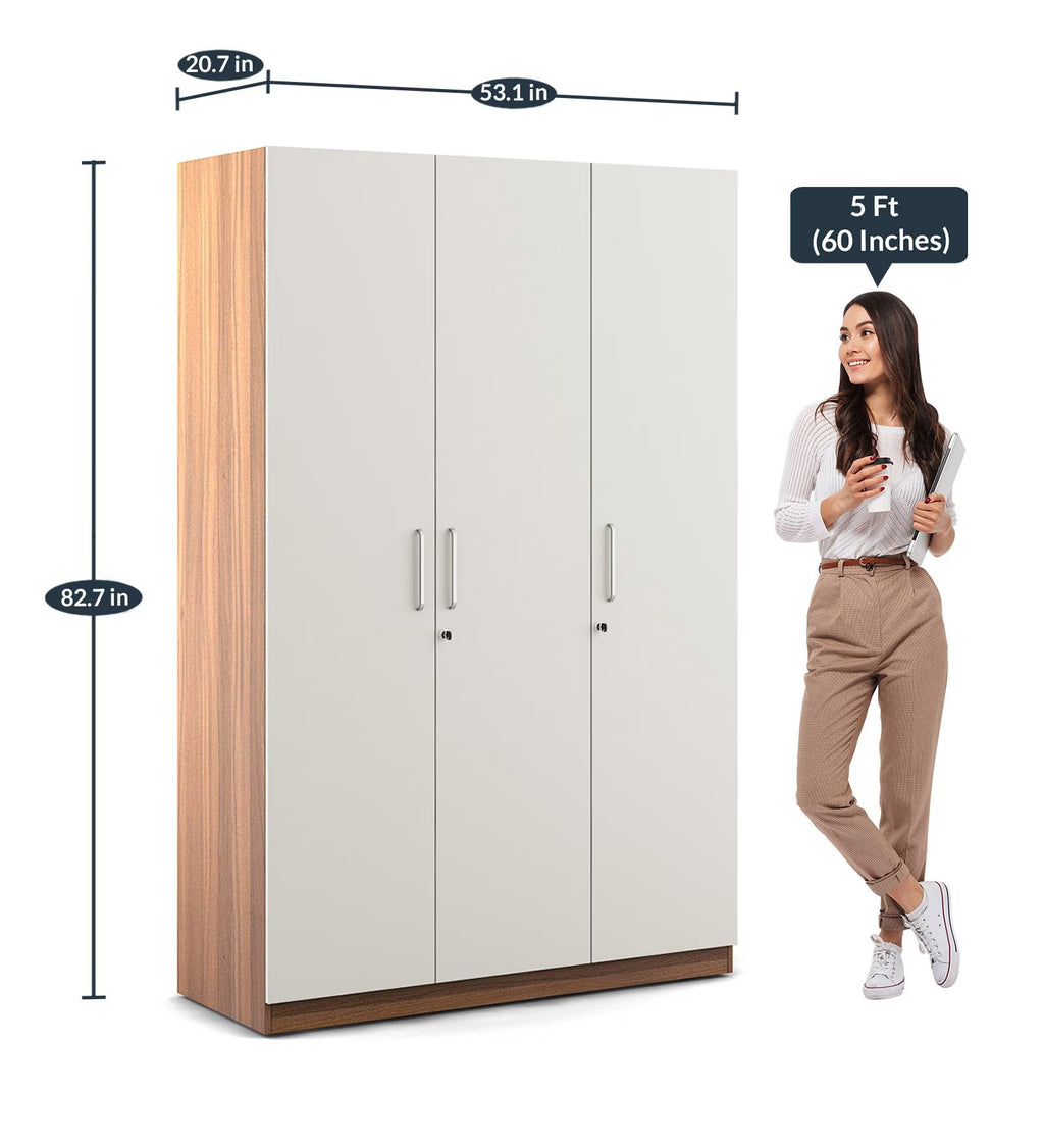Frosty White Elegance 3-Door Wardrobe