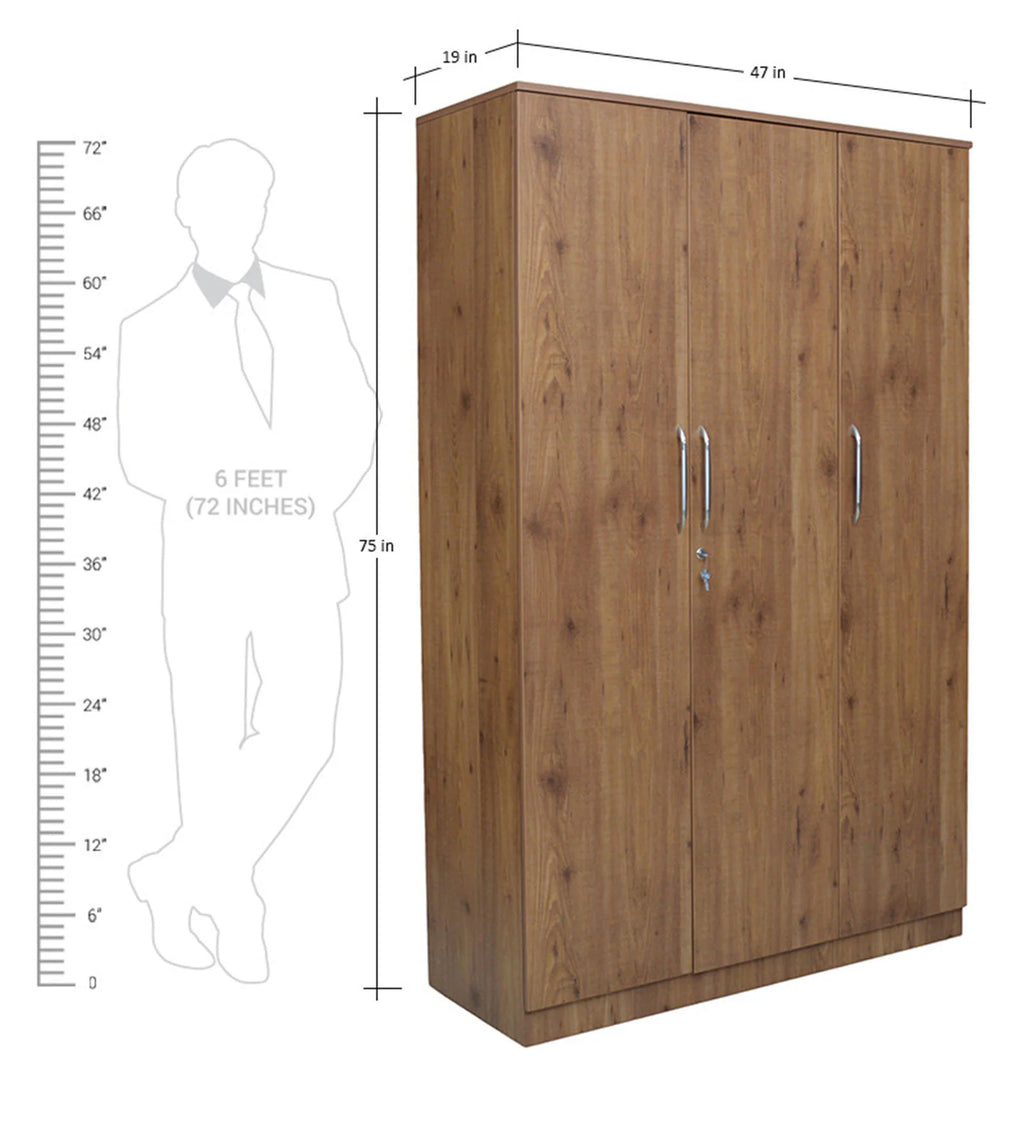 Knotty Woodland 3-Door Wardrobe