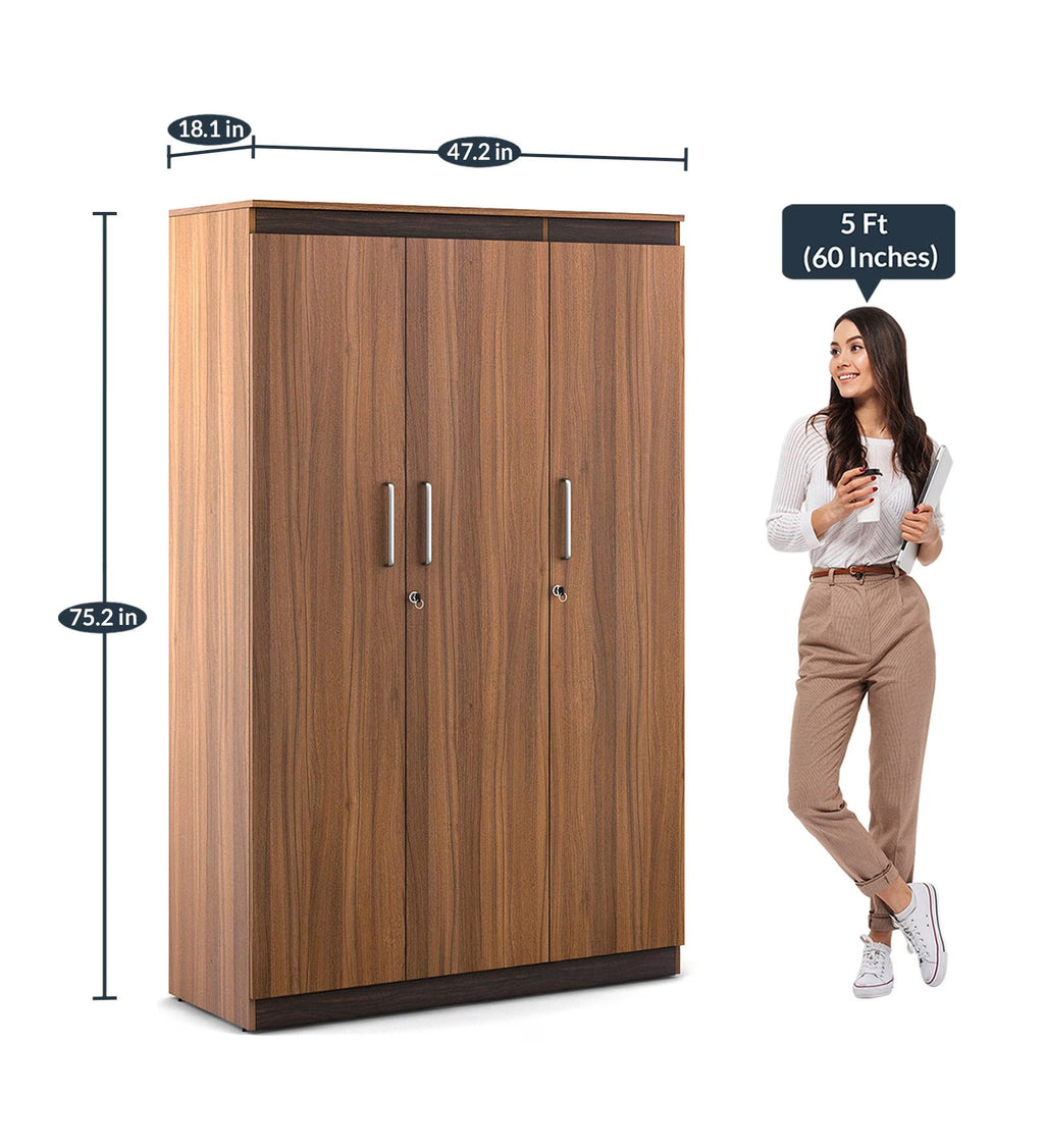 Teak Tranquility 3-Door Wardrobe