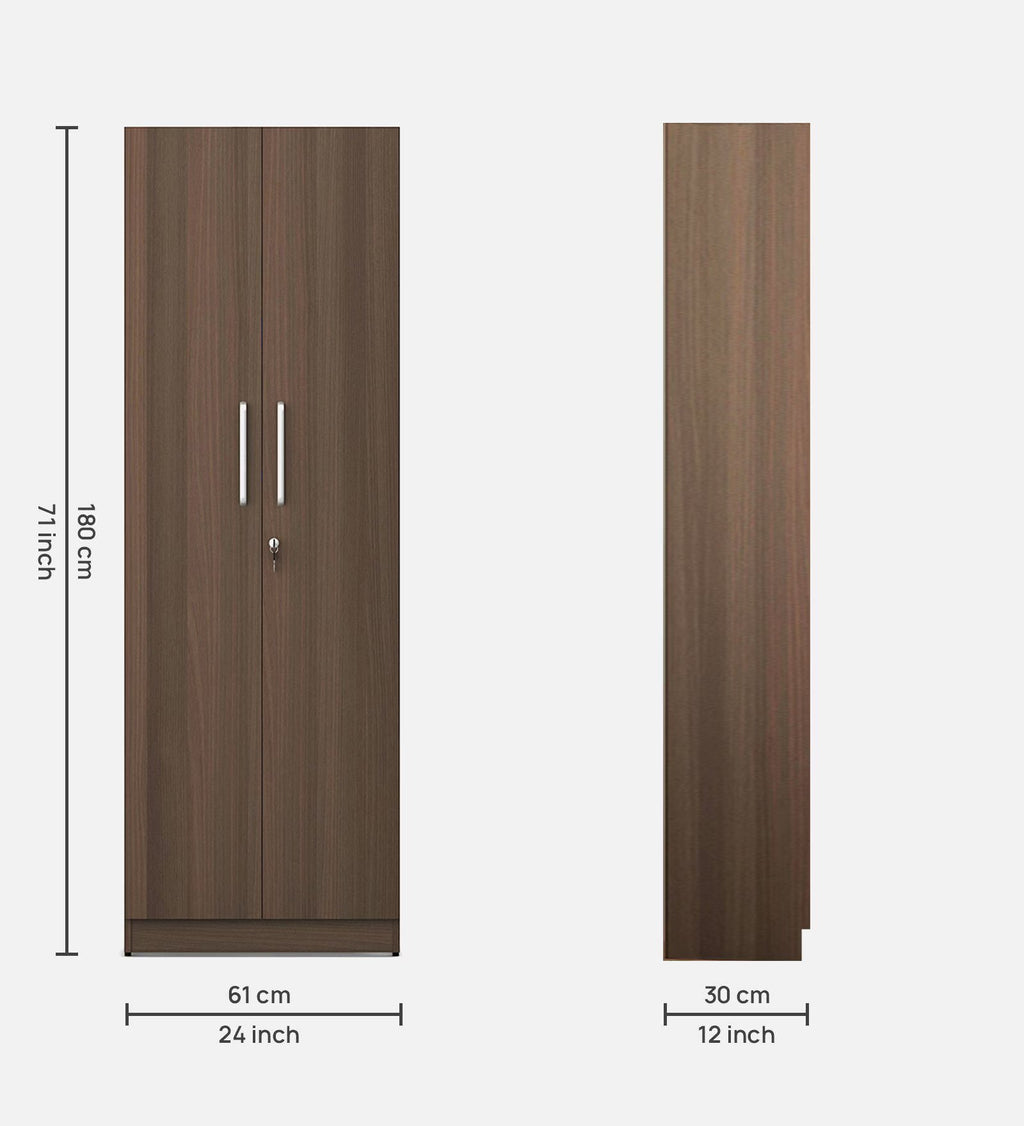 Akazia Brown Secure 2-Door Wardrobe