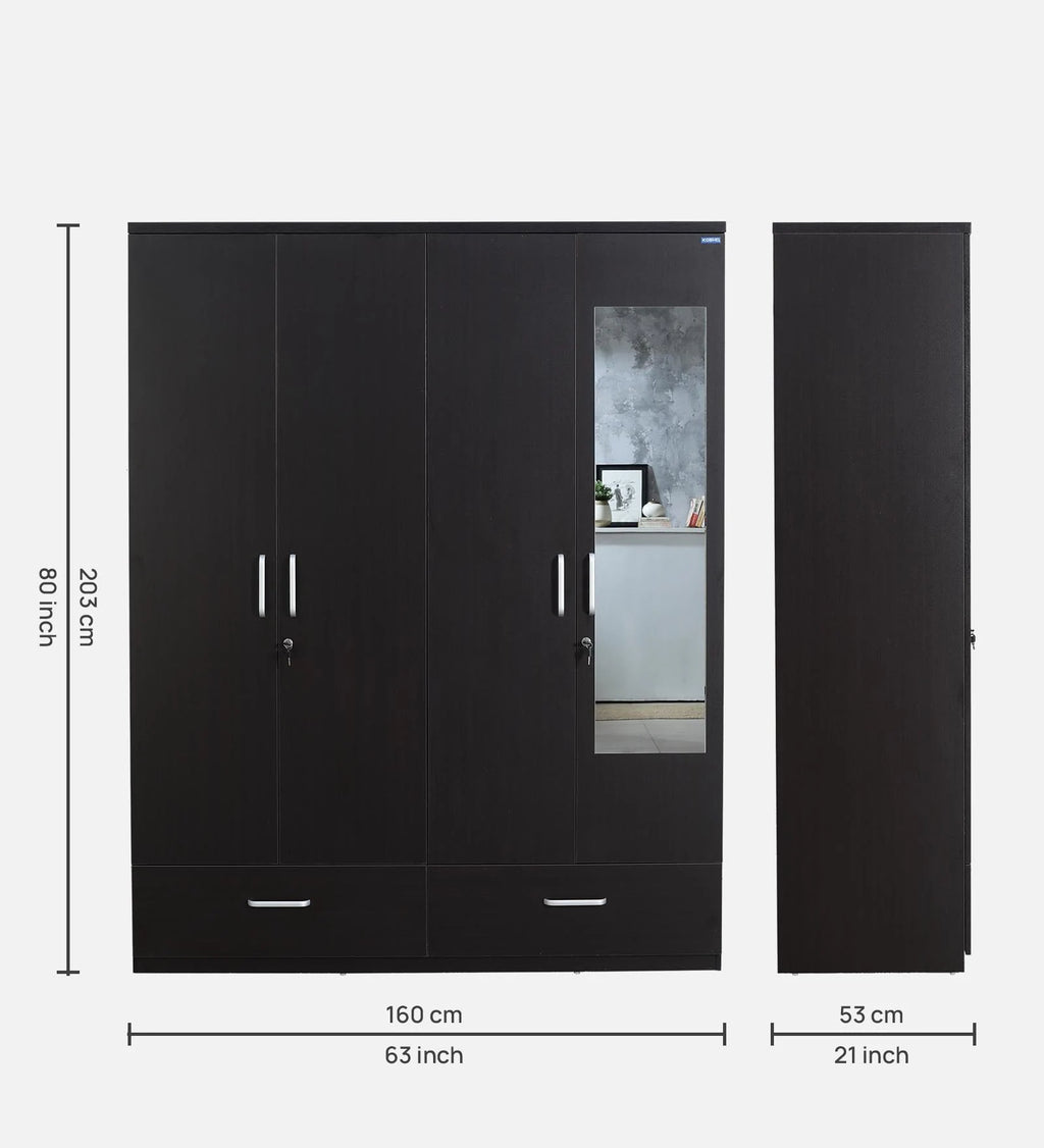 DarkGrain
Elegance 4-Door Wardrobe with Reflect