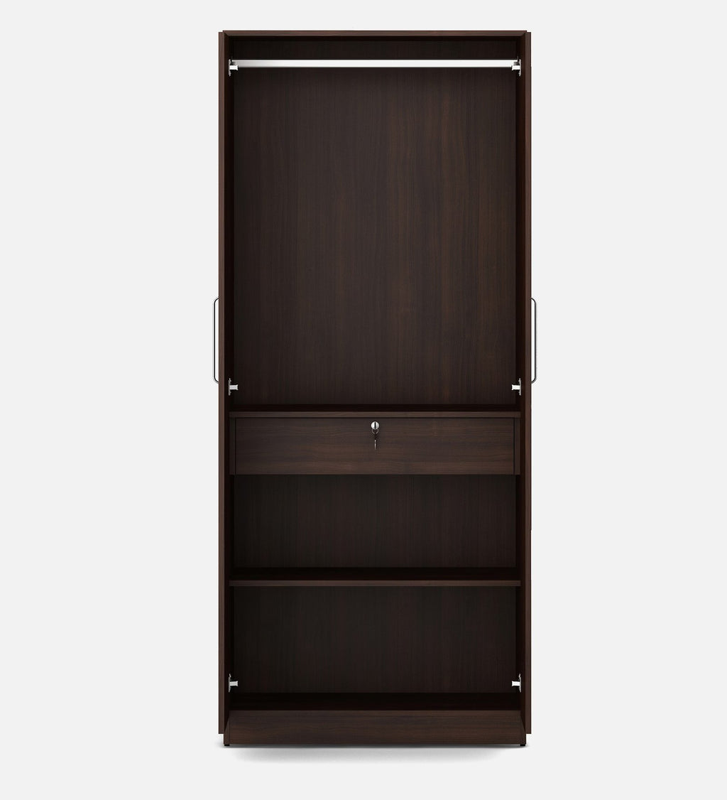 Regato Walnut Secure 2-Door Wardrobe with Reflect and Lock