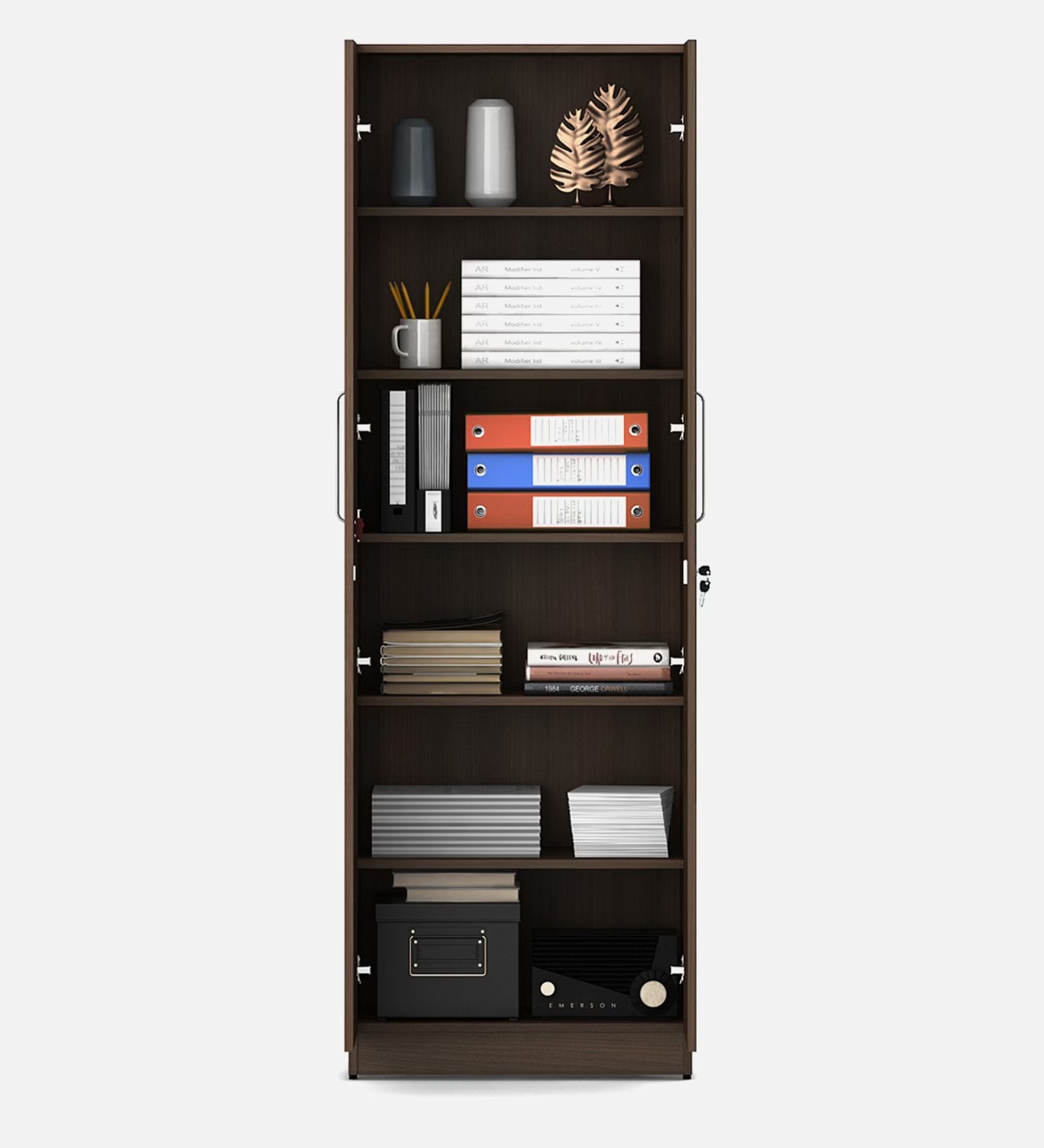 Akazia Brown Secure 2-Door Wardrobe
