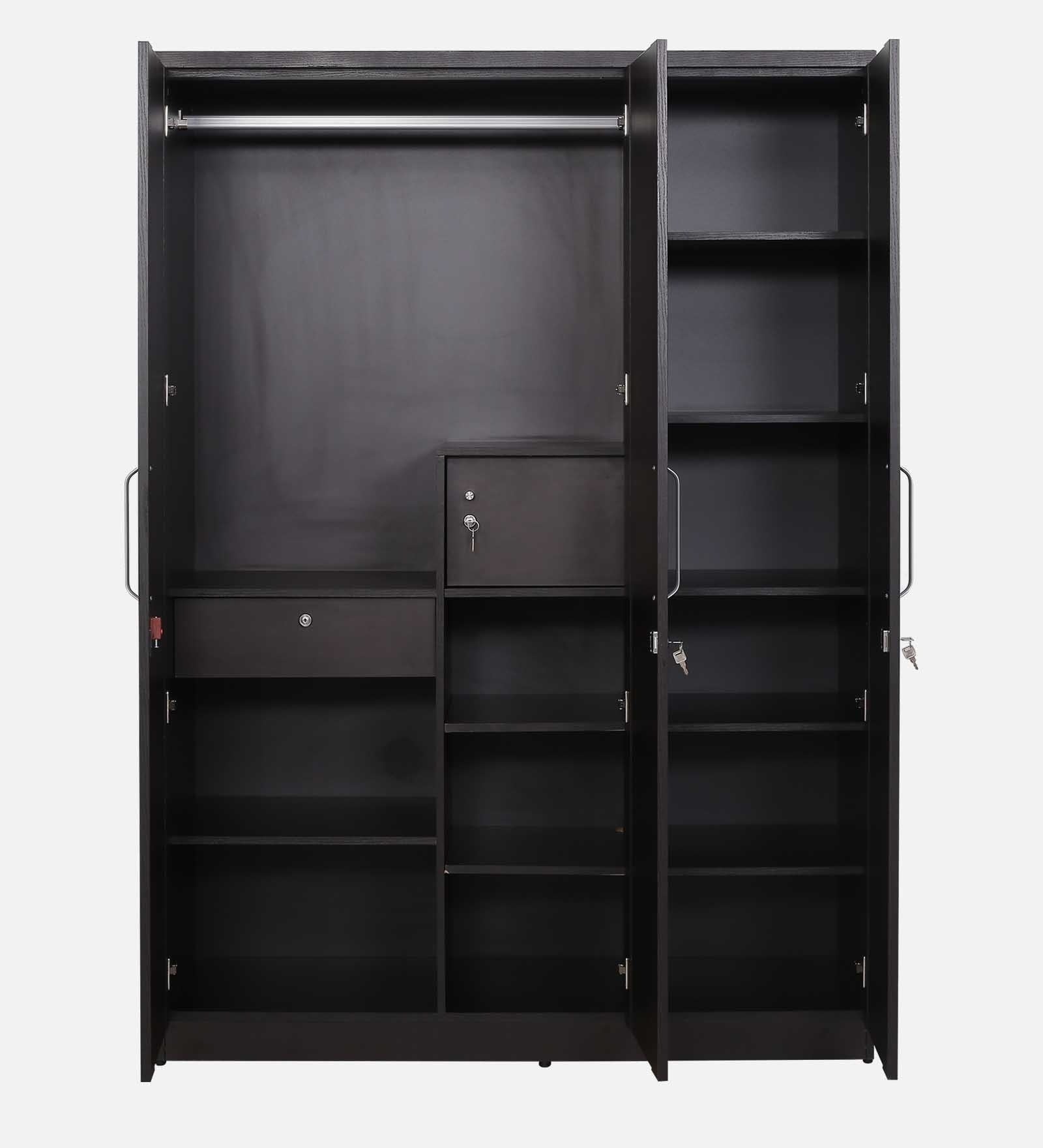 DarkGrain Woodgrain 3-Door Wardrobe