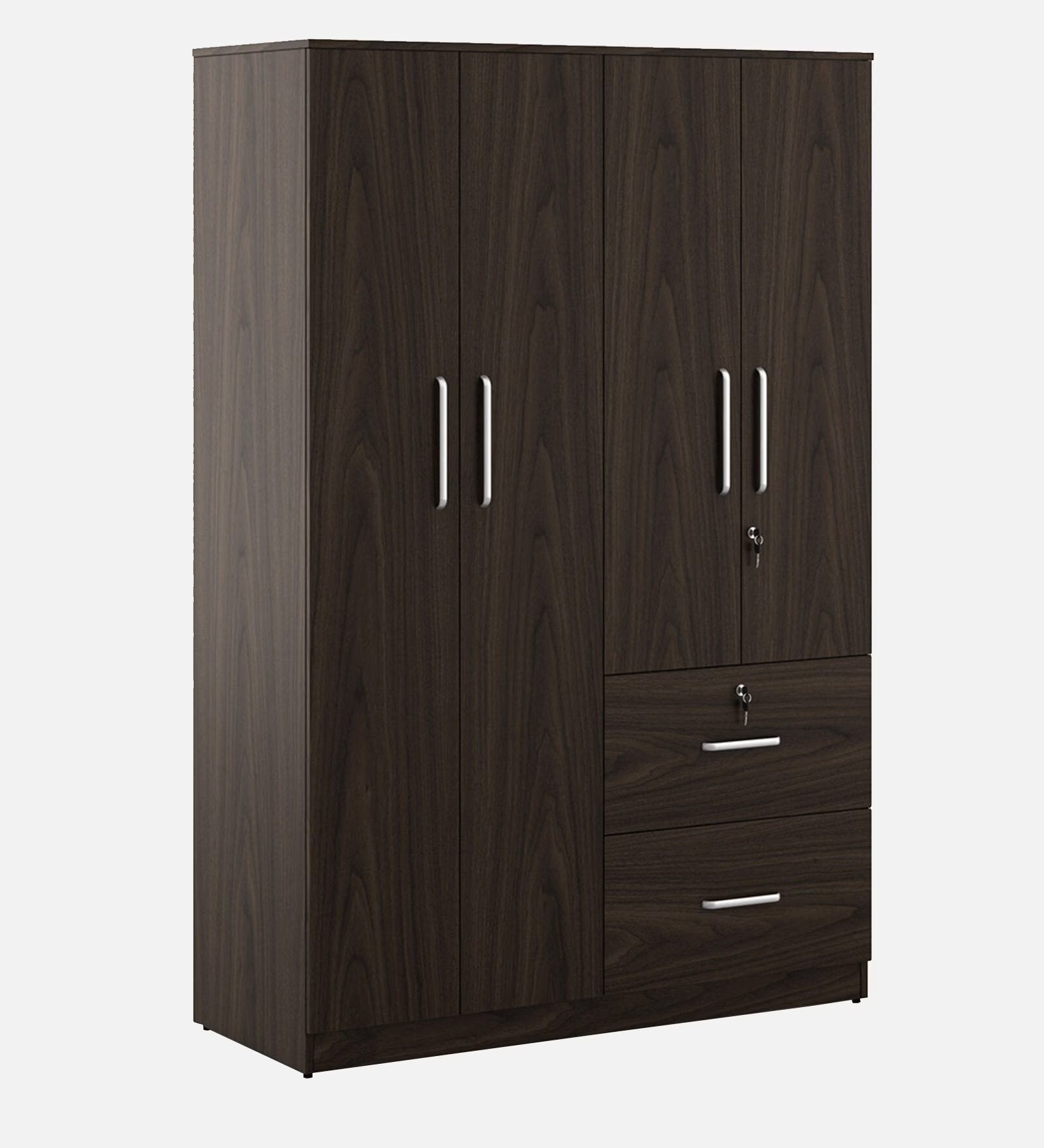 Urban Walnut Secure 4-Door Wardrobe