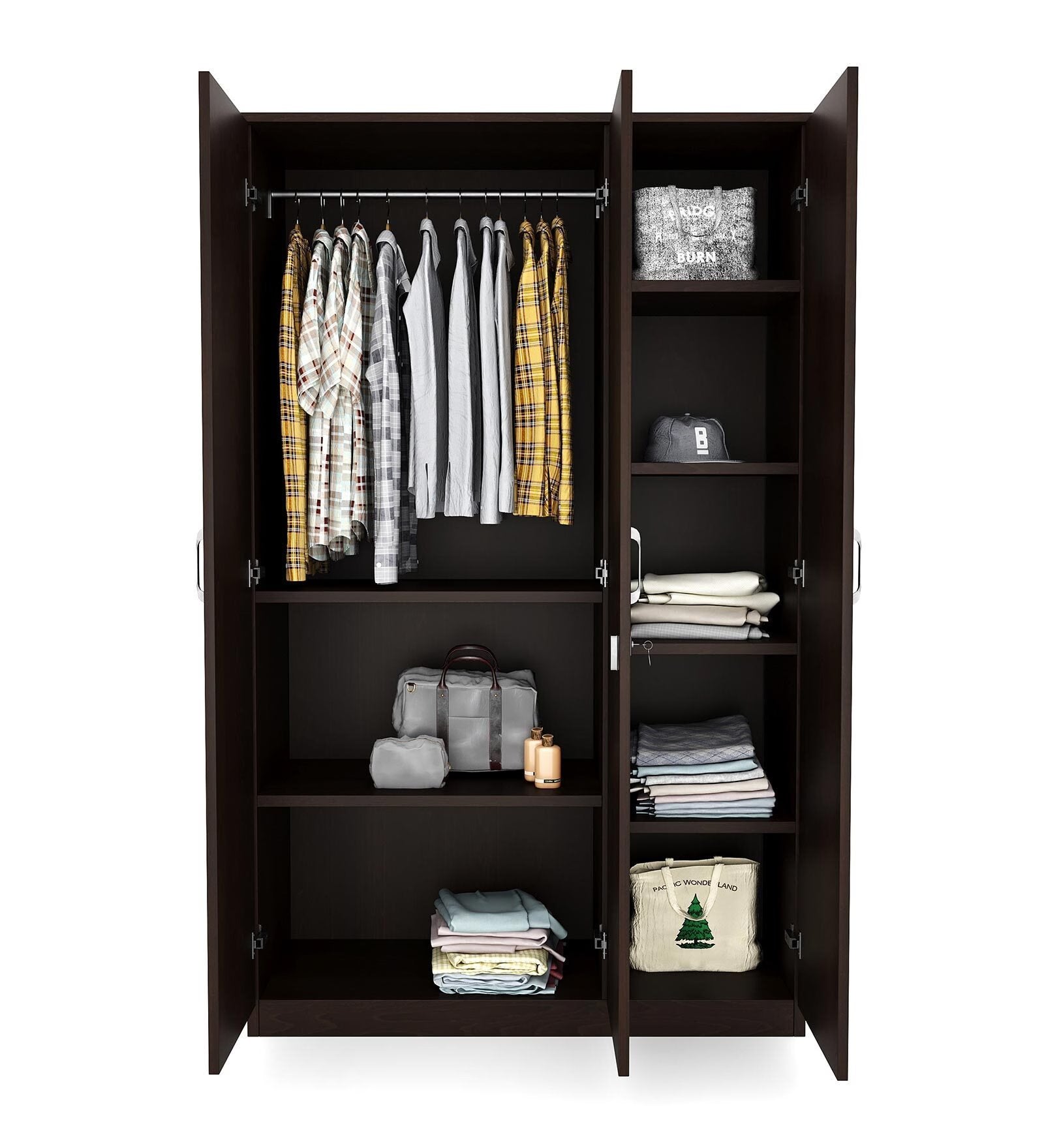 Ivory Fusion 3-Door Wenge Wardrobe