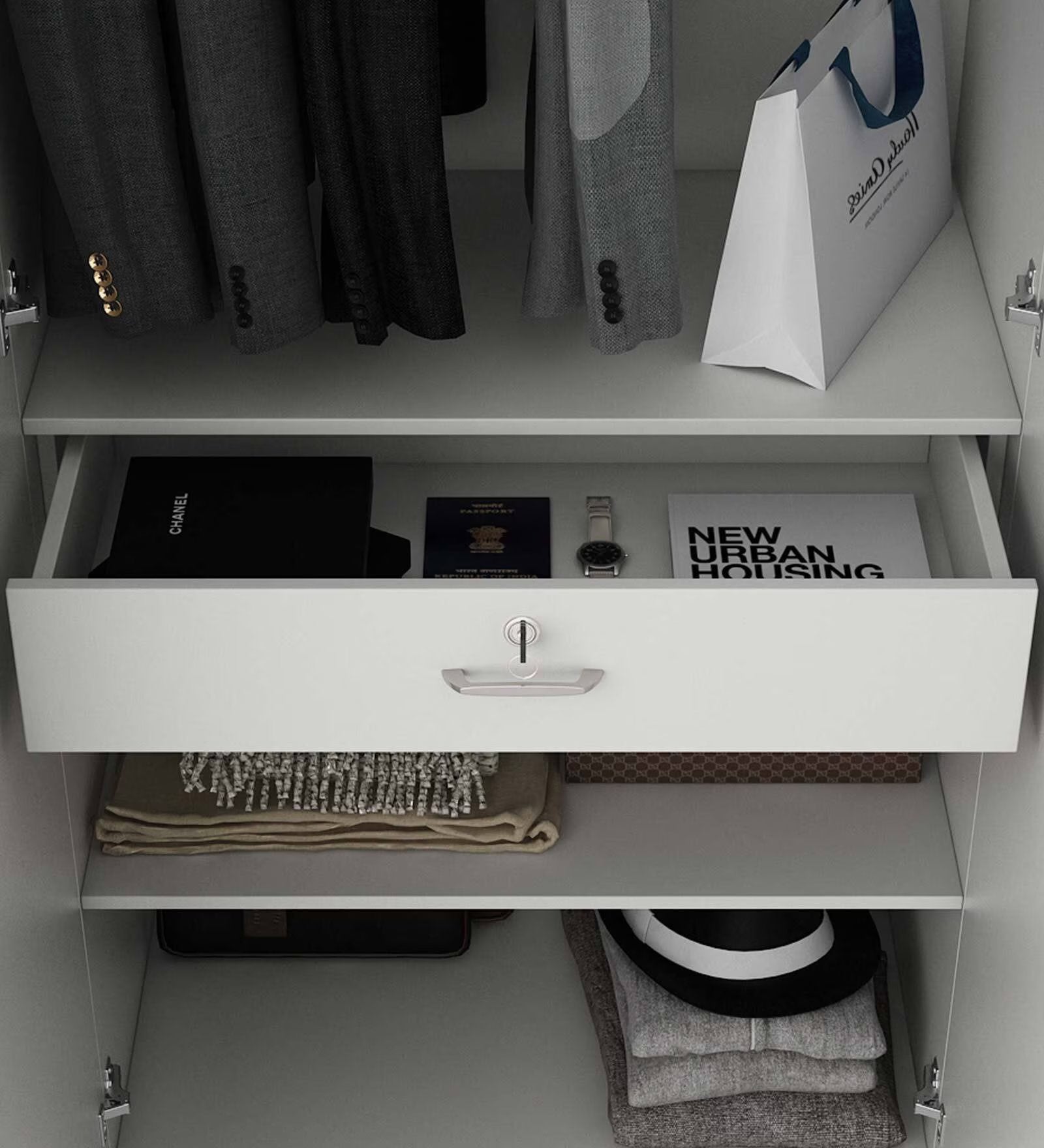 Frosty White Alpine 2-Door Wardrobe