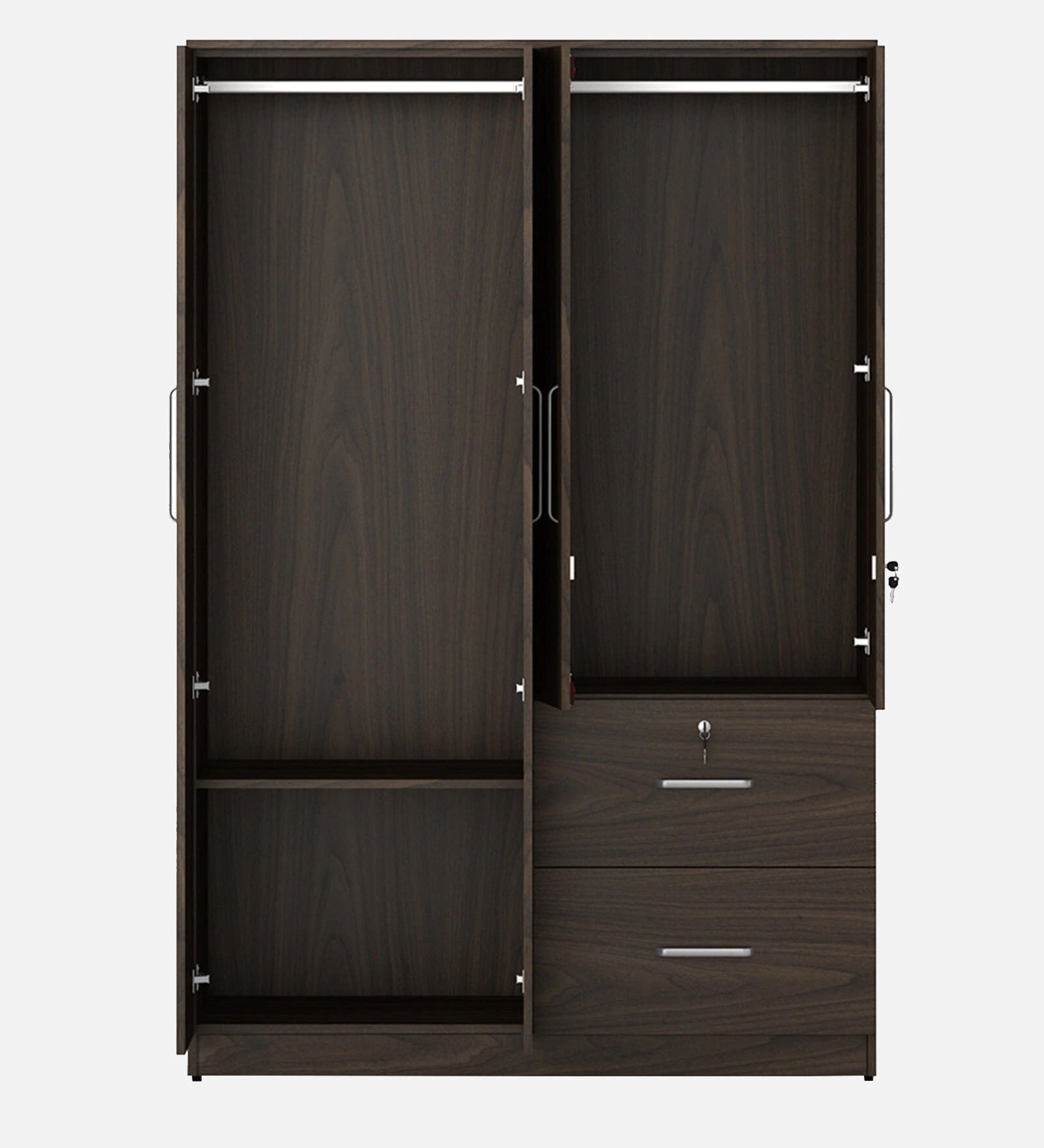 Urban Walnut Secure 4-Door Wardrobe