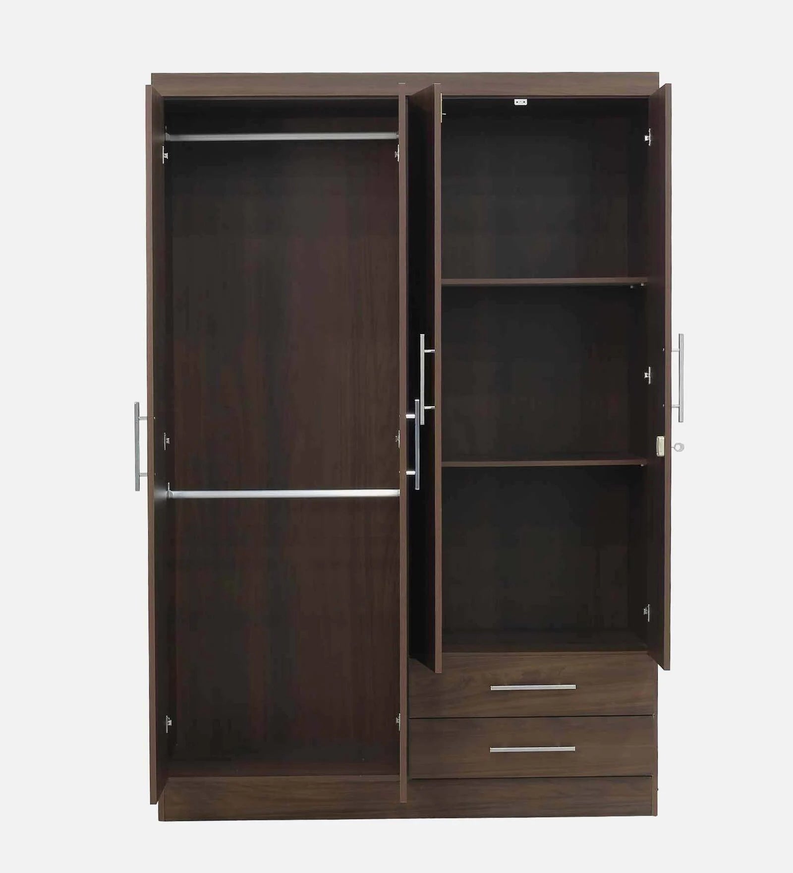 Light Walnut Secure 4-Door Wardrobe