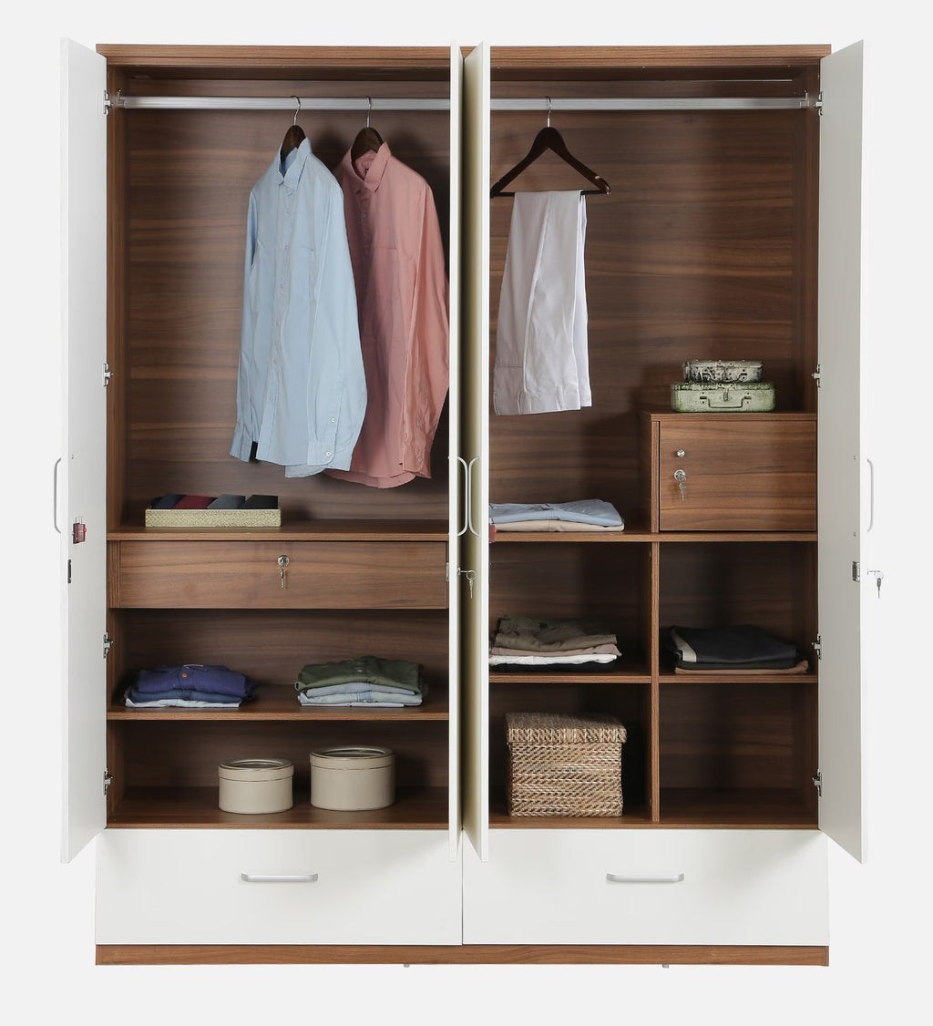 Frosty White Mirage 4-Door Wardrobe