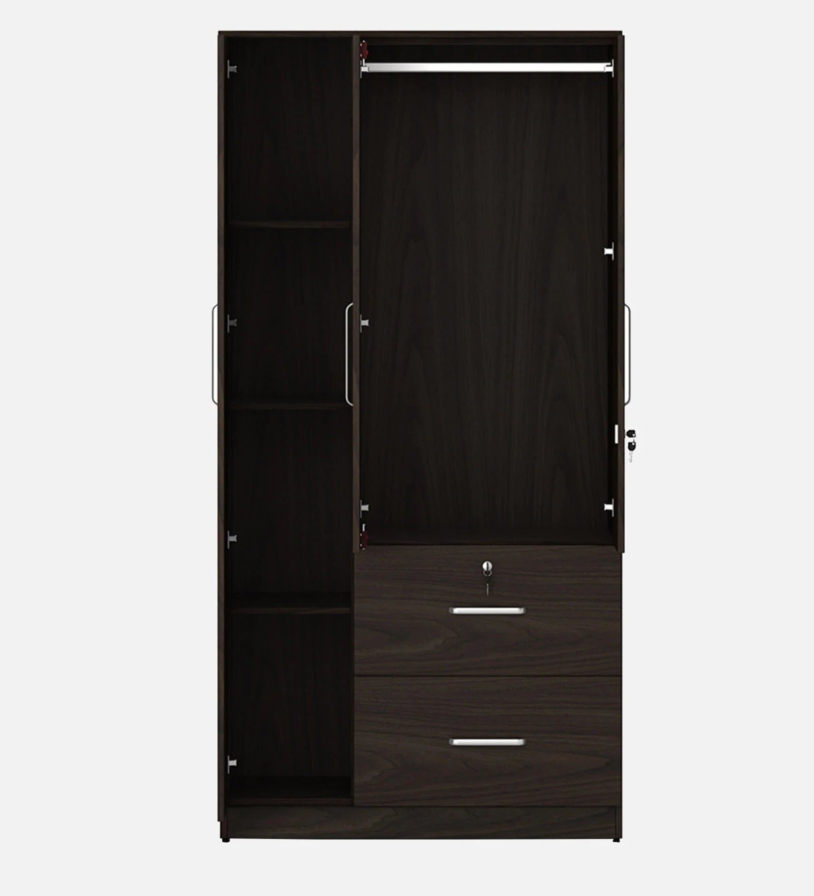 Urban Walnut Secure 3-Door Wardrobe