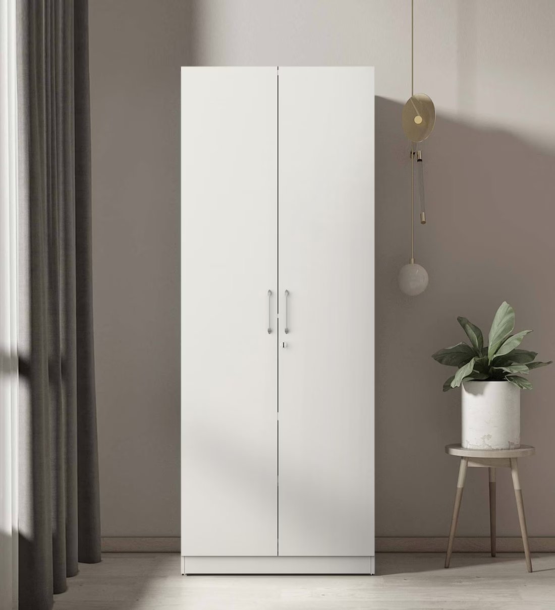 Ultima 2 Door Wardrobe in Frosty White Finish