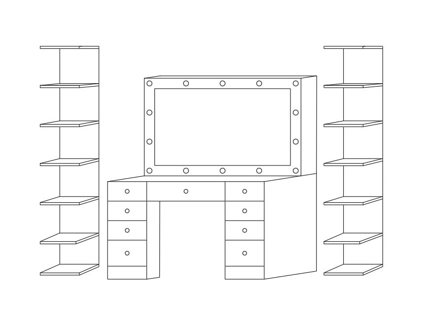 THE MAKEUP TOWN | MAKEUP VANITY WITH LED LIGHTS - Omaara