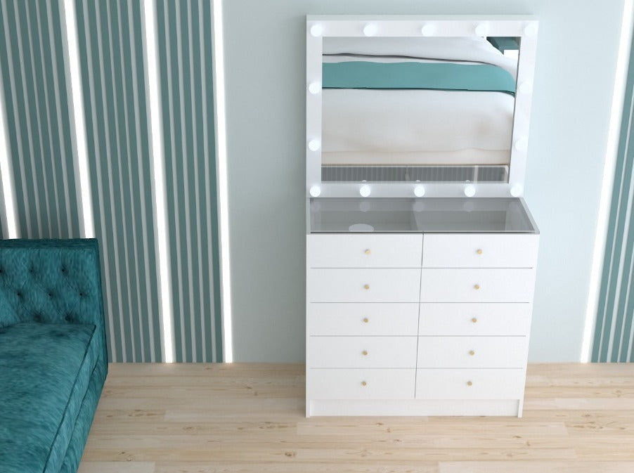 THE MAKEUP BOAT | MAKEUP VANITY WITH LED LIGHTS - Omaara