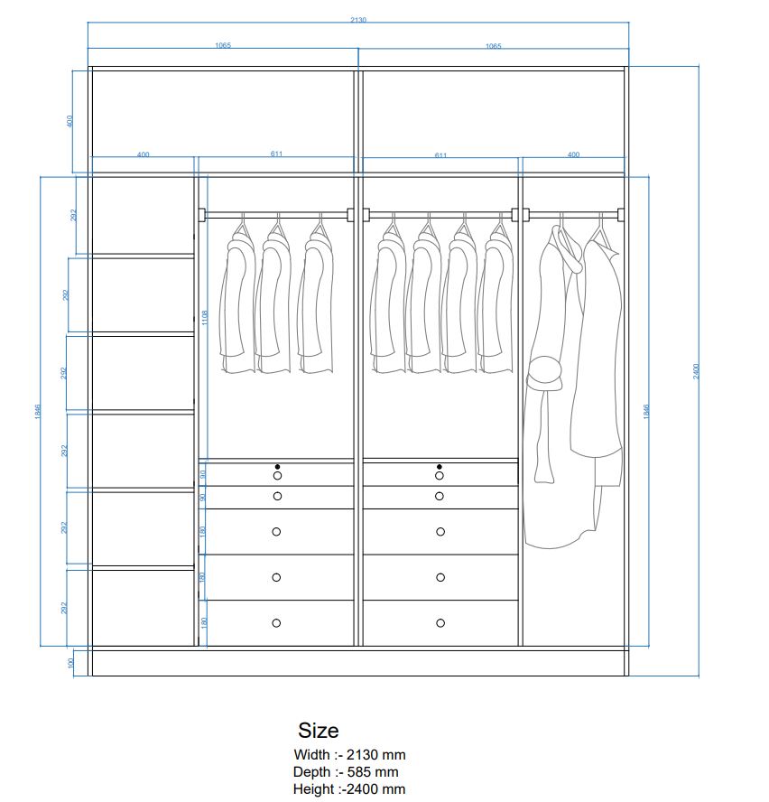 THE OMAARA ROSE | SLIDING DOOR WARDROBE - Omaara