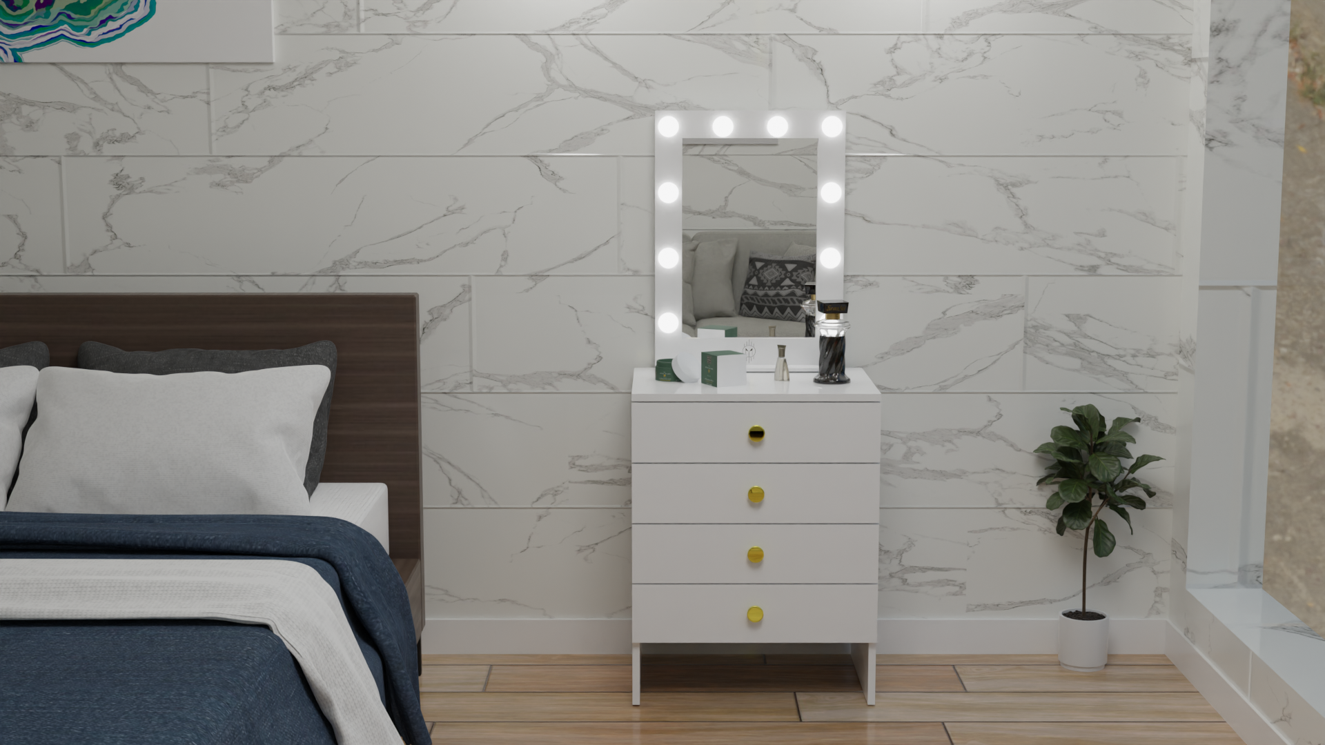 THE MAKEUP ADDICT | MAKEUP VANITY WITH LED LIGHTS - Omaara