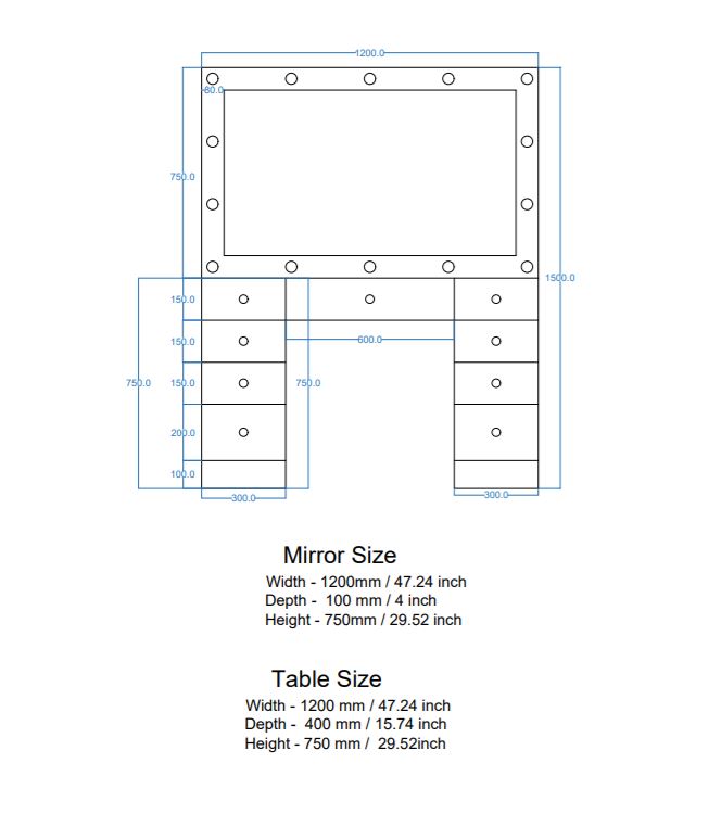 THE MAKEUP MUSE | MAKEUP VANITY WITH LED LIGHTS - Omaara