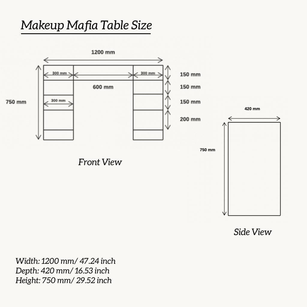THE MAKEUP MAFIA | MAKEUP VANITY WITH LED LIGHTS - Omaara