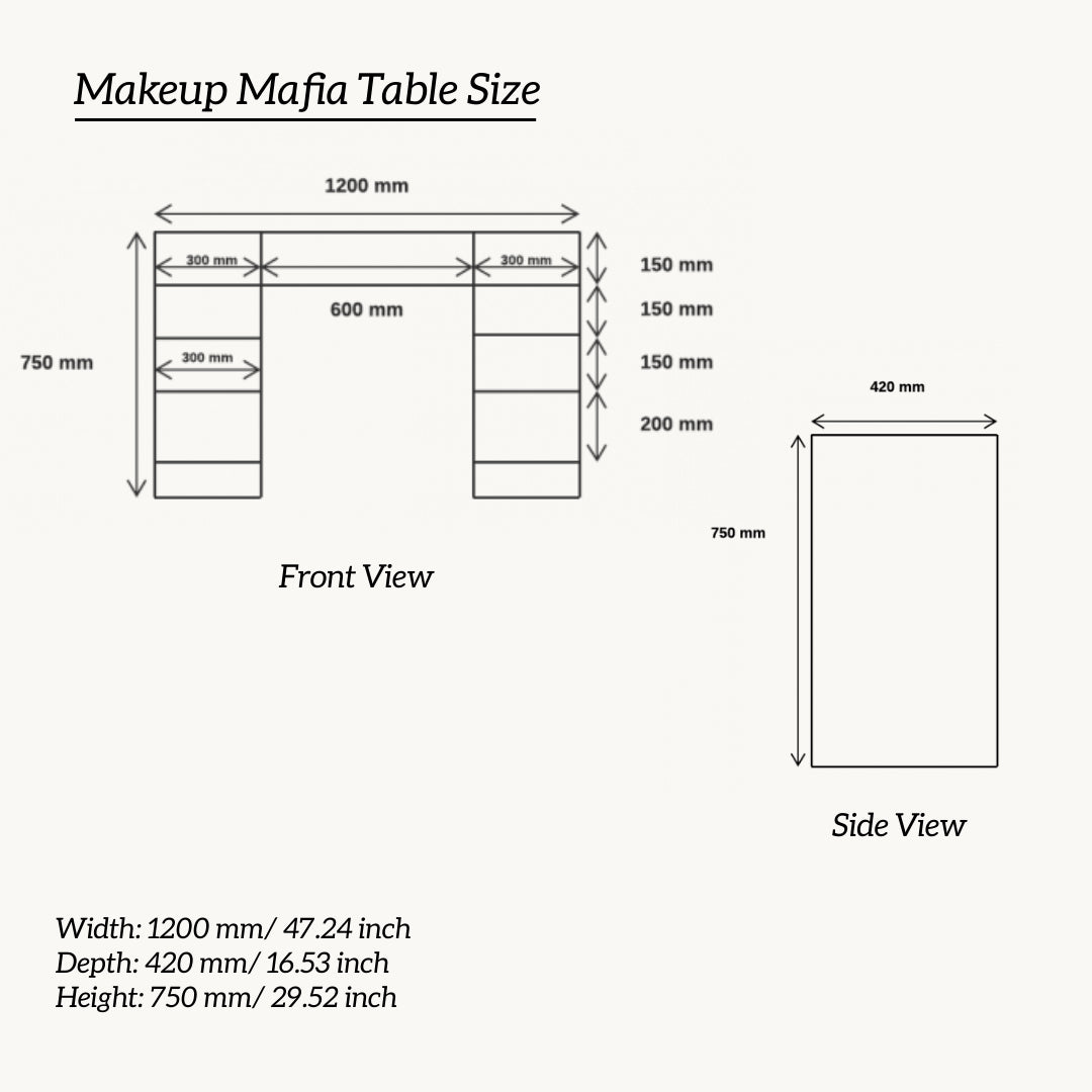 THE MAKEUP MAFIA | MAKEUP VANITY WITH LED LIGHTS - Omaara