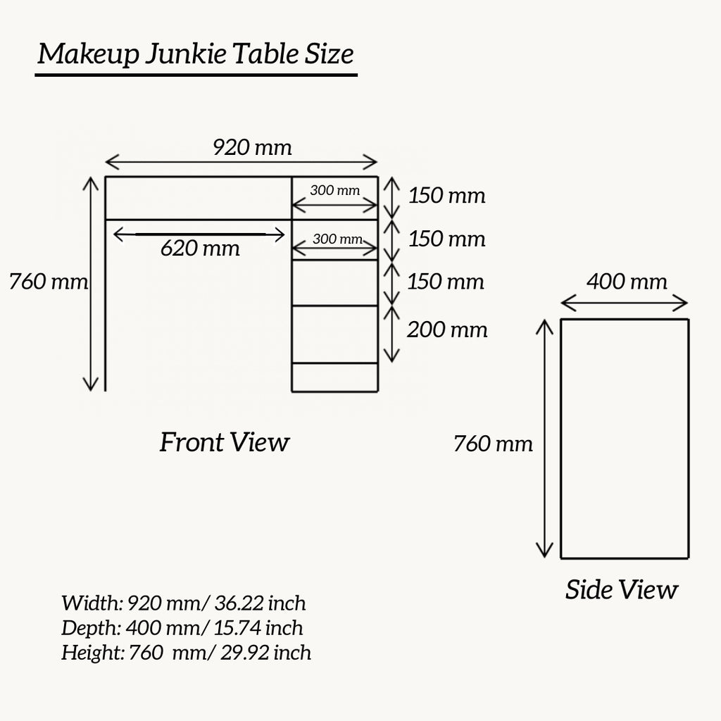 THE MAKEUP JUNKIE | MAKEUP VANITY WITH LED LIGHTS - Omaara